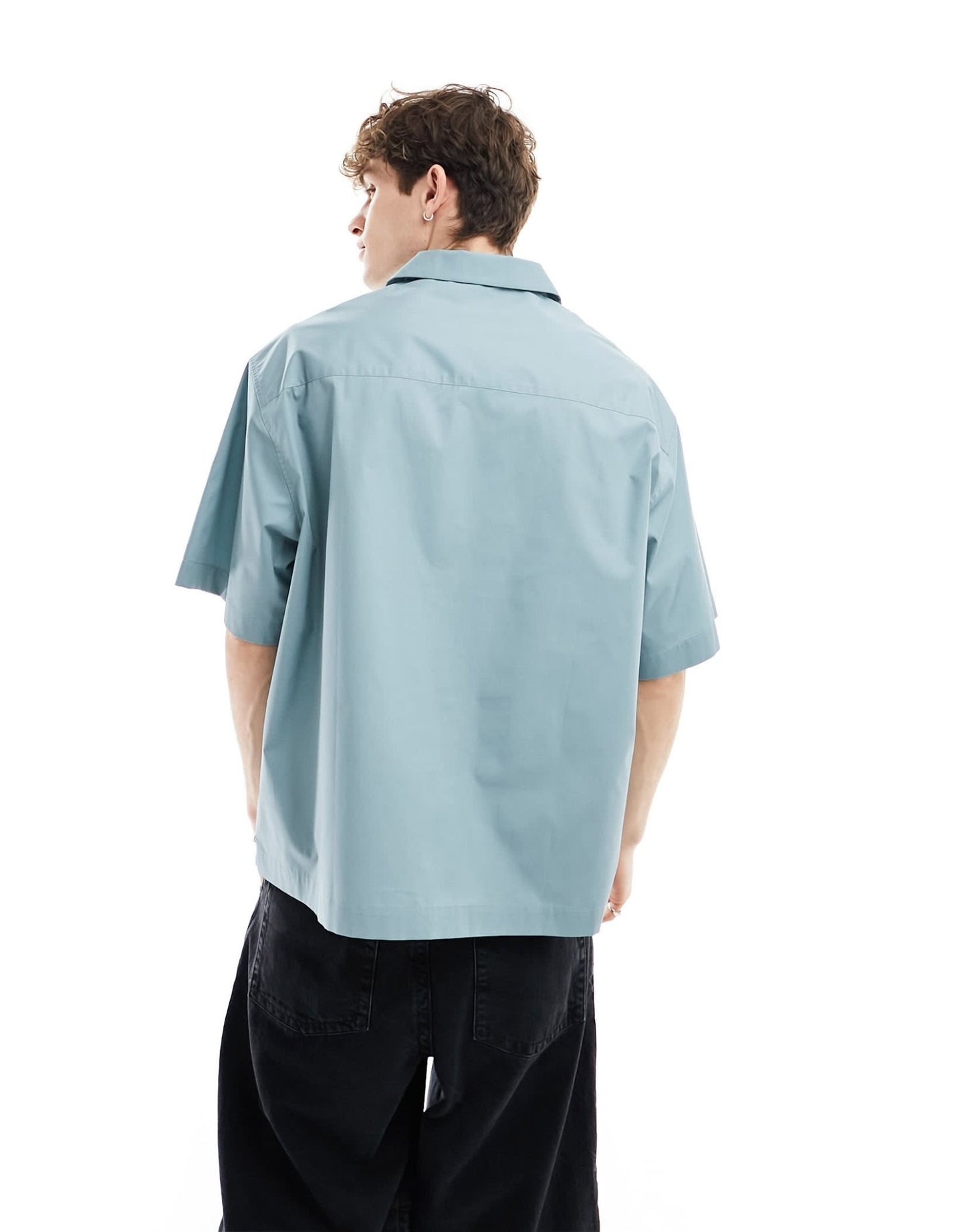 ASOS DESIGN oversized poplin shirt in light teal - ASOS Sample Sale EU Store