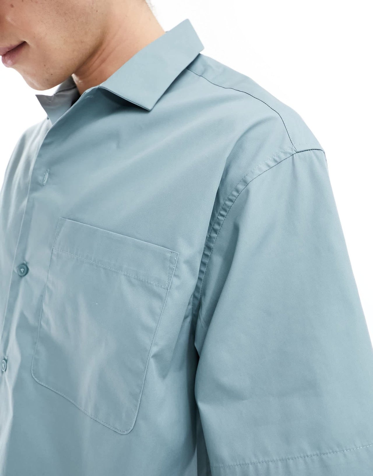 ASOS DESIGN oversized poplin shirt in light teal - ASOS Sample Sale EU Store