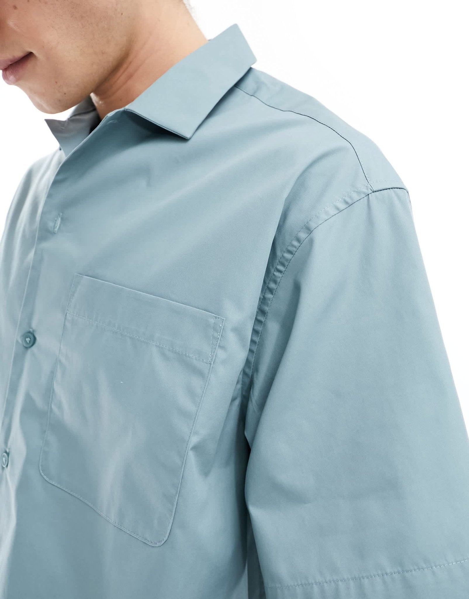 ASOS DESIGN oversized poplin shirt in light teal - ASOS Sample Sale EU Store