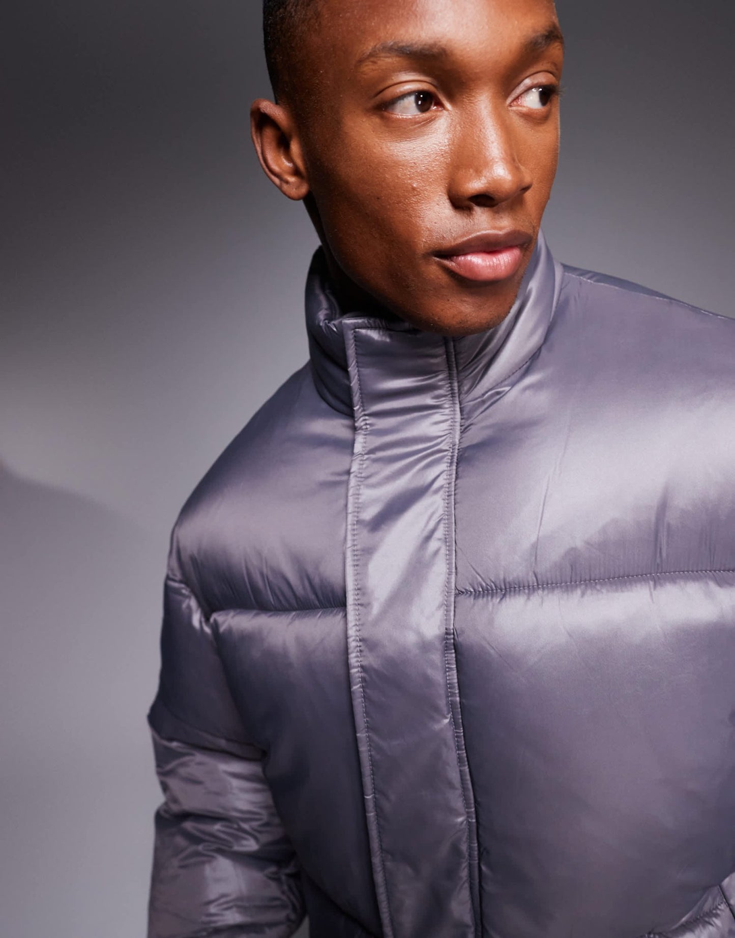 ASOS DESIGN oversized puffer jacket in grey - ASOS Sample Sale EU Store