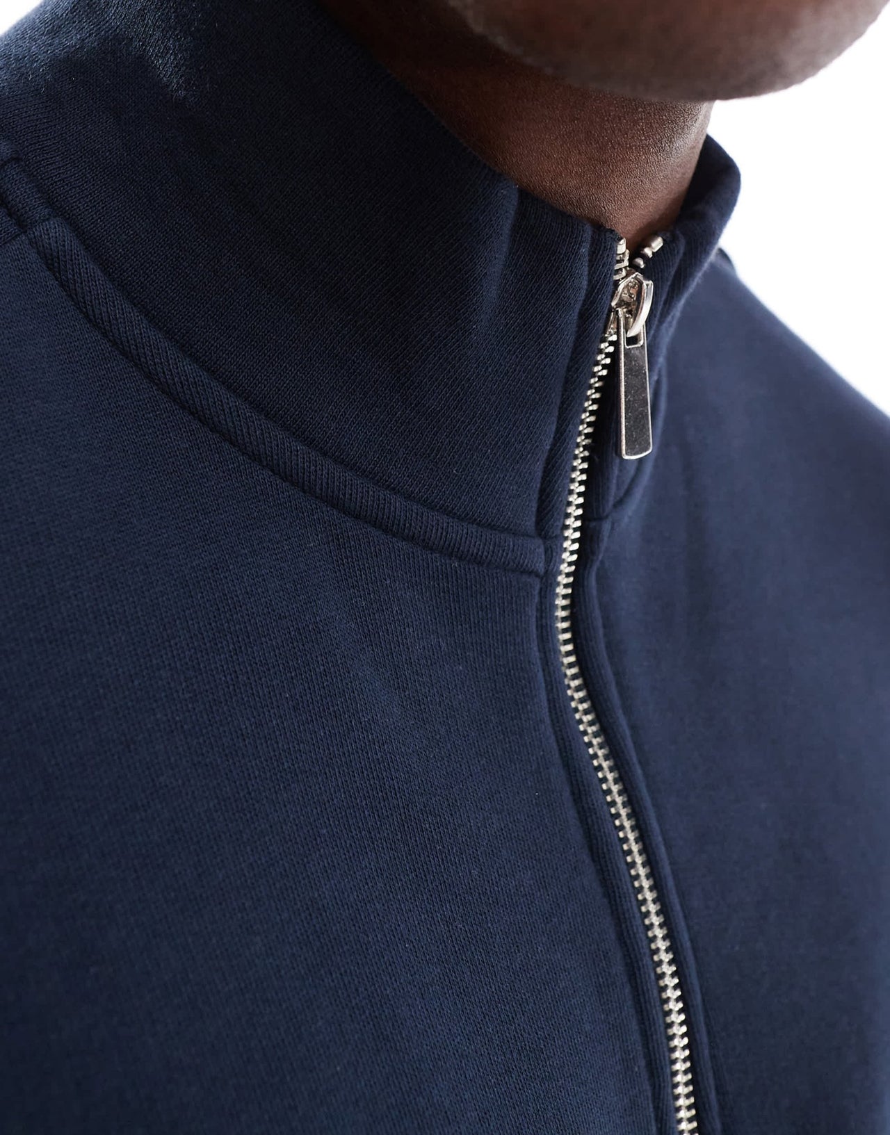 ASOS DESIGN oversized quarter zip funnel neck sweatshirt in navy - ASOS Sample Sale EU Store