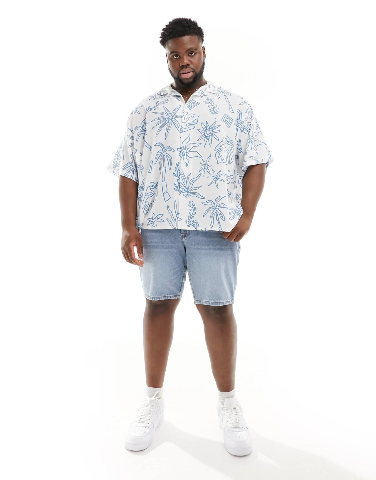 ASOS DESIGN oversized revere shirt in line drawn print - ASOS Sample Sale EU Store