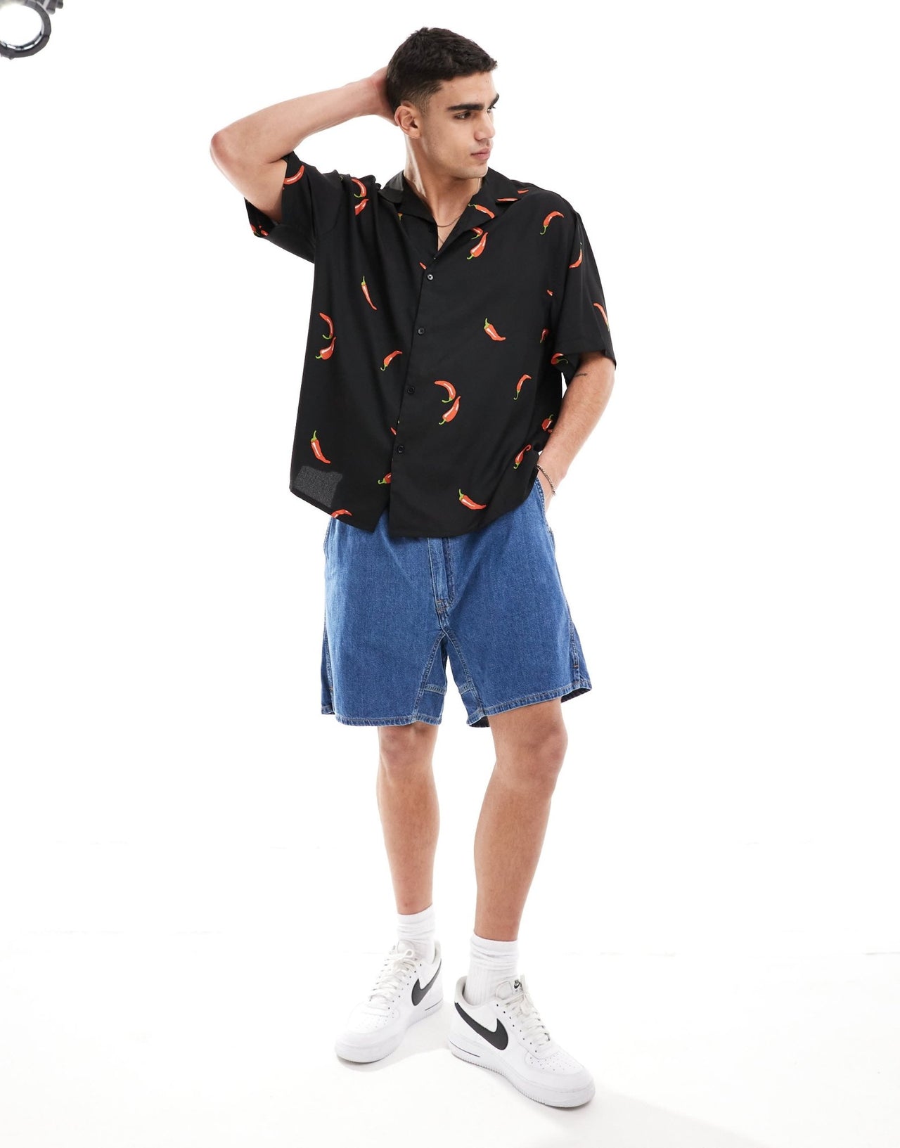 ASOS DESIGN oversized revere shirt with chilli pepper print - ASOS Sample Sale EU Store