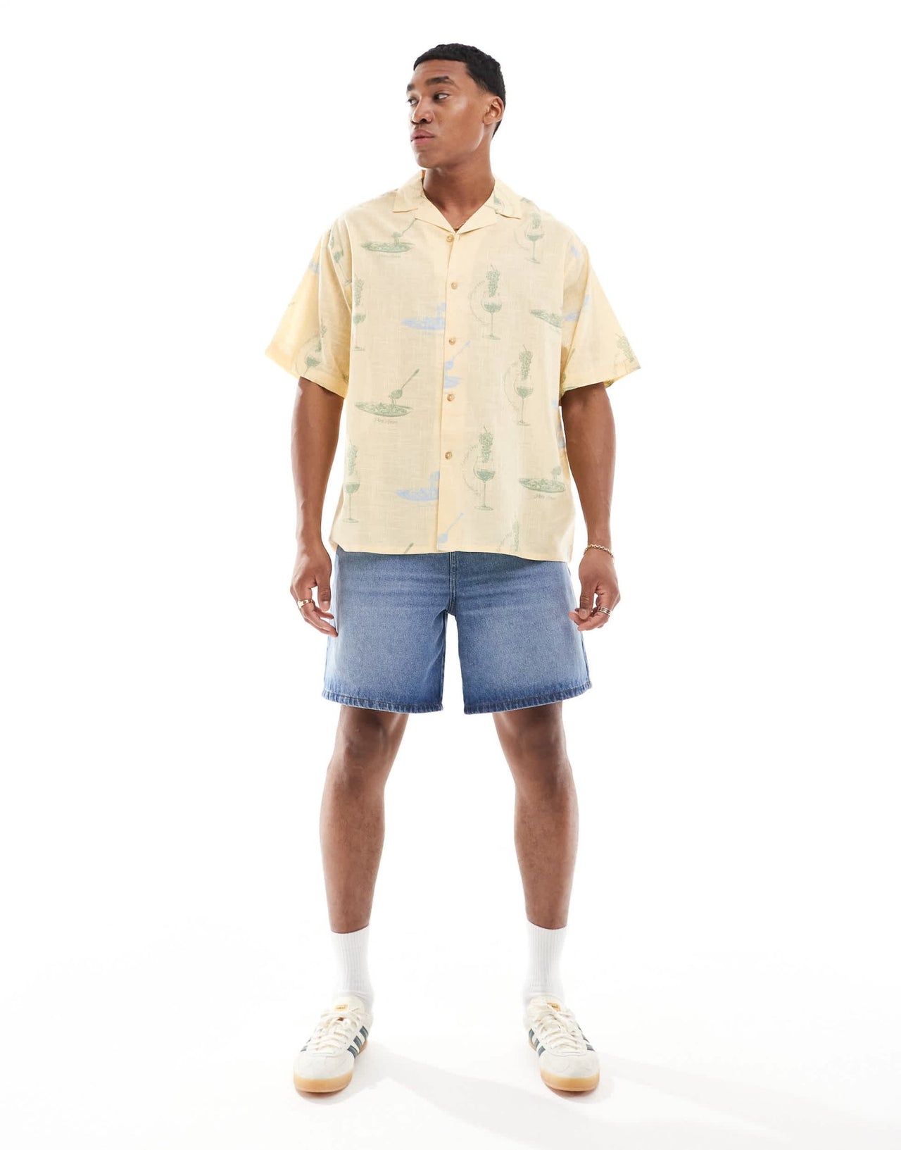 ASOS DESIGN oversized revere shirt with wine and pasta print - ASOS Sample Sale EU Store