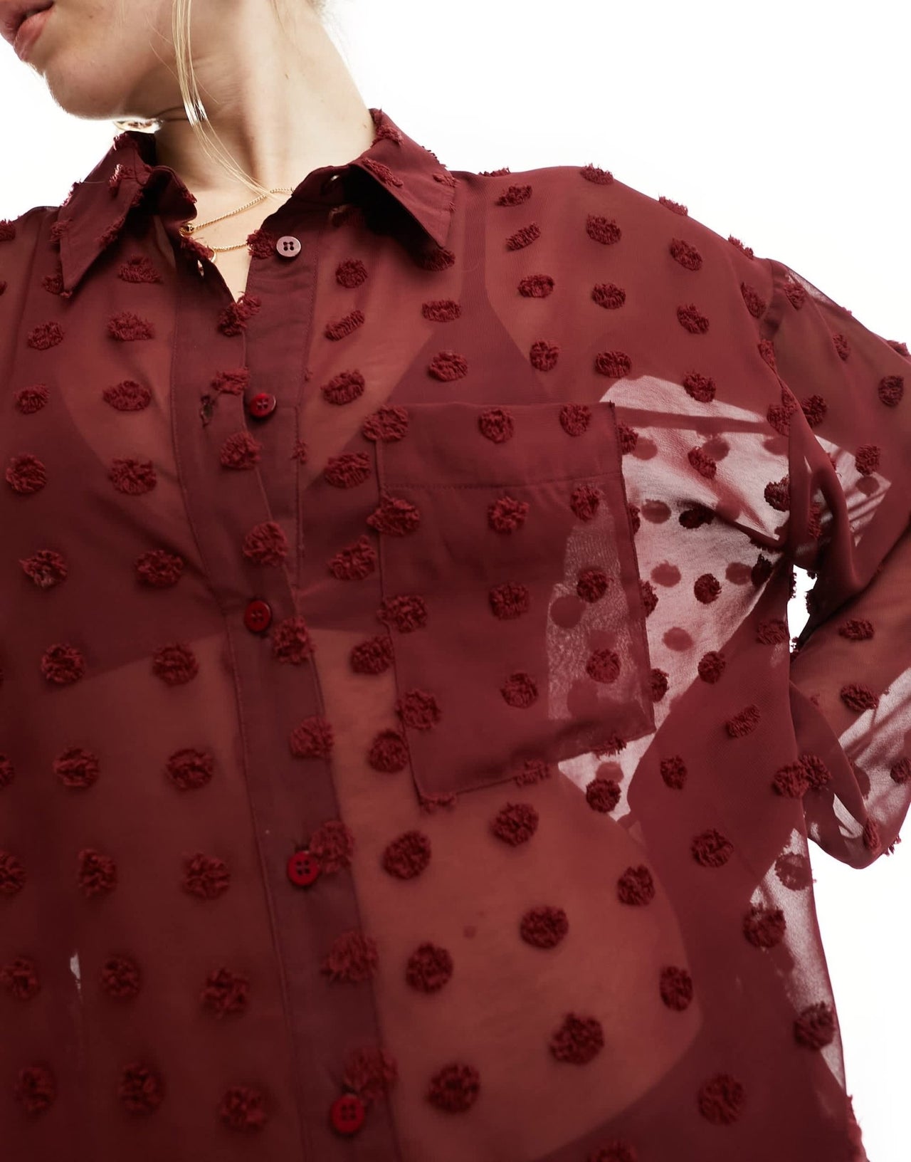 ASOS DESIGN oversized shirt in dobby in wine - ASOS Sample Sale EU Store