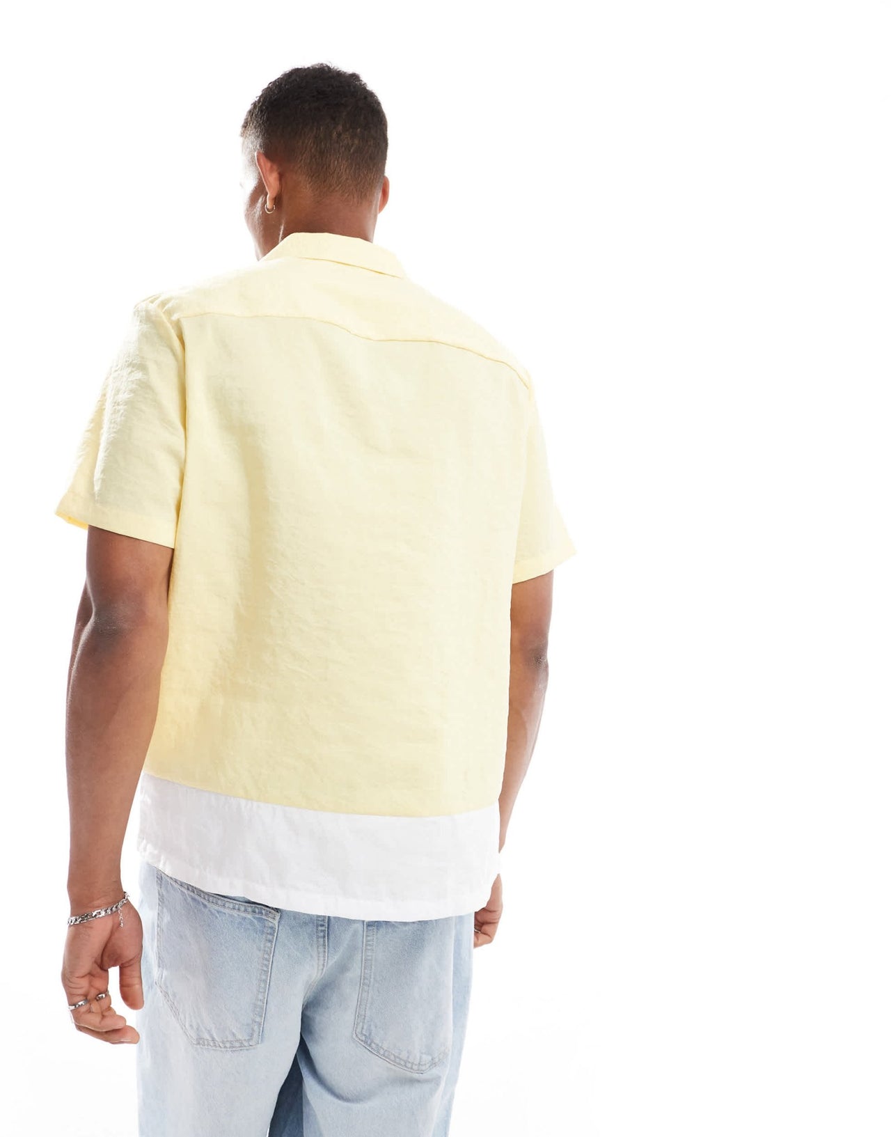 ASOS DESIGN oversized shirt with revere collar in pale yellow - ASOS Sample Sale EU Store