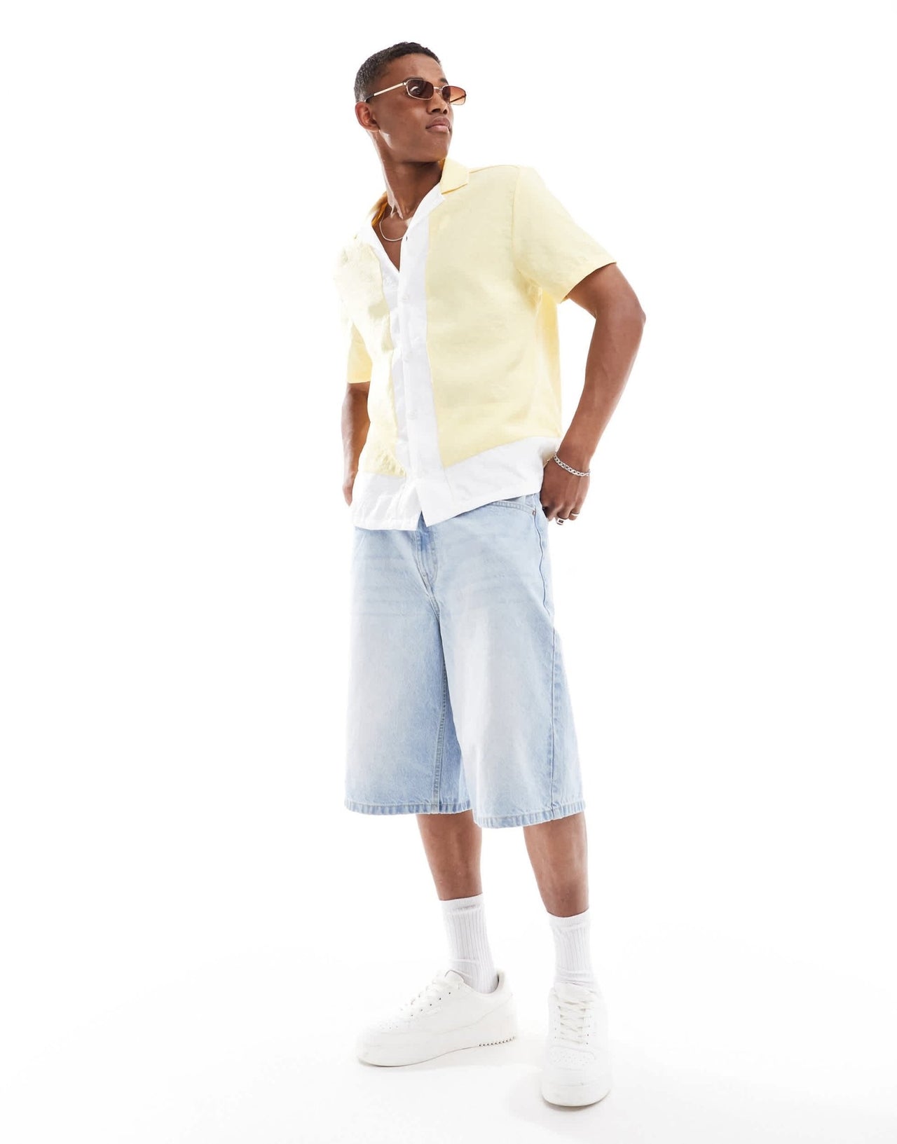 ASOS DESIGN oversized shirt with revere collar in pale yellow - ASOS Sample Sale EU Store