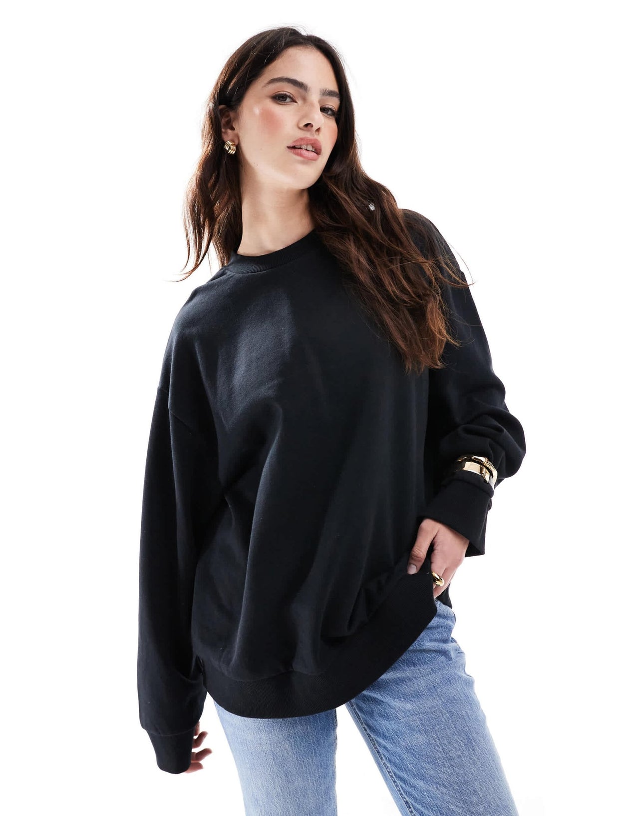 ASOS DESIGN oversized sweatshirt in black - ASOS Sample Sale EU Store