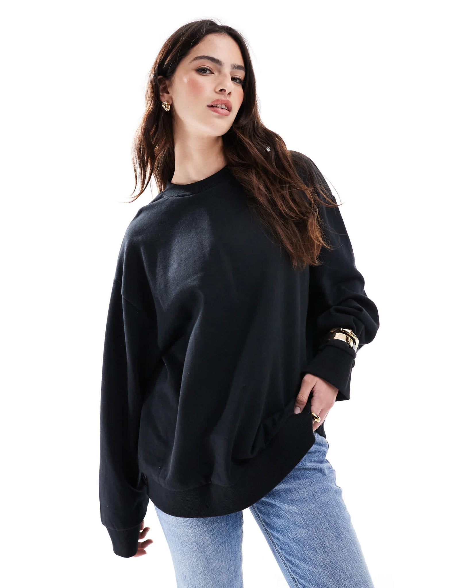 ASOS DESIGN oversized sweatshirt in black - ASOS Sample Sale EU Store