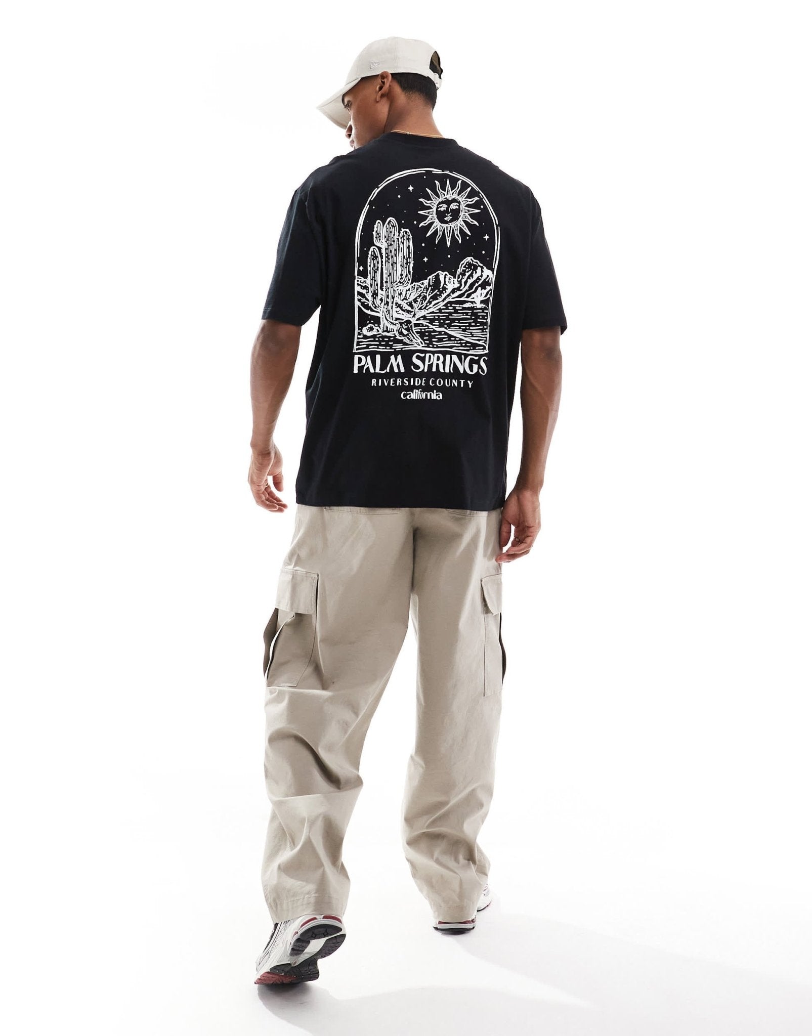 ASOS DESIGN oversized t-shirt in black with Palm Springs back print - ASOS Sample Sale EU Store