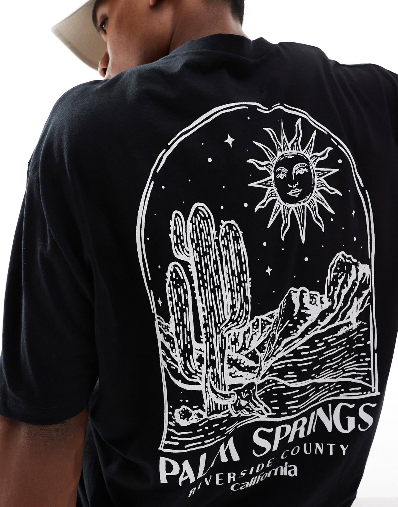 ASOS DESIGN oversized t-shirt in black with Palm Springs back print - ASOS Sample Sale EU Store