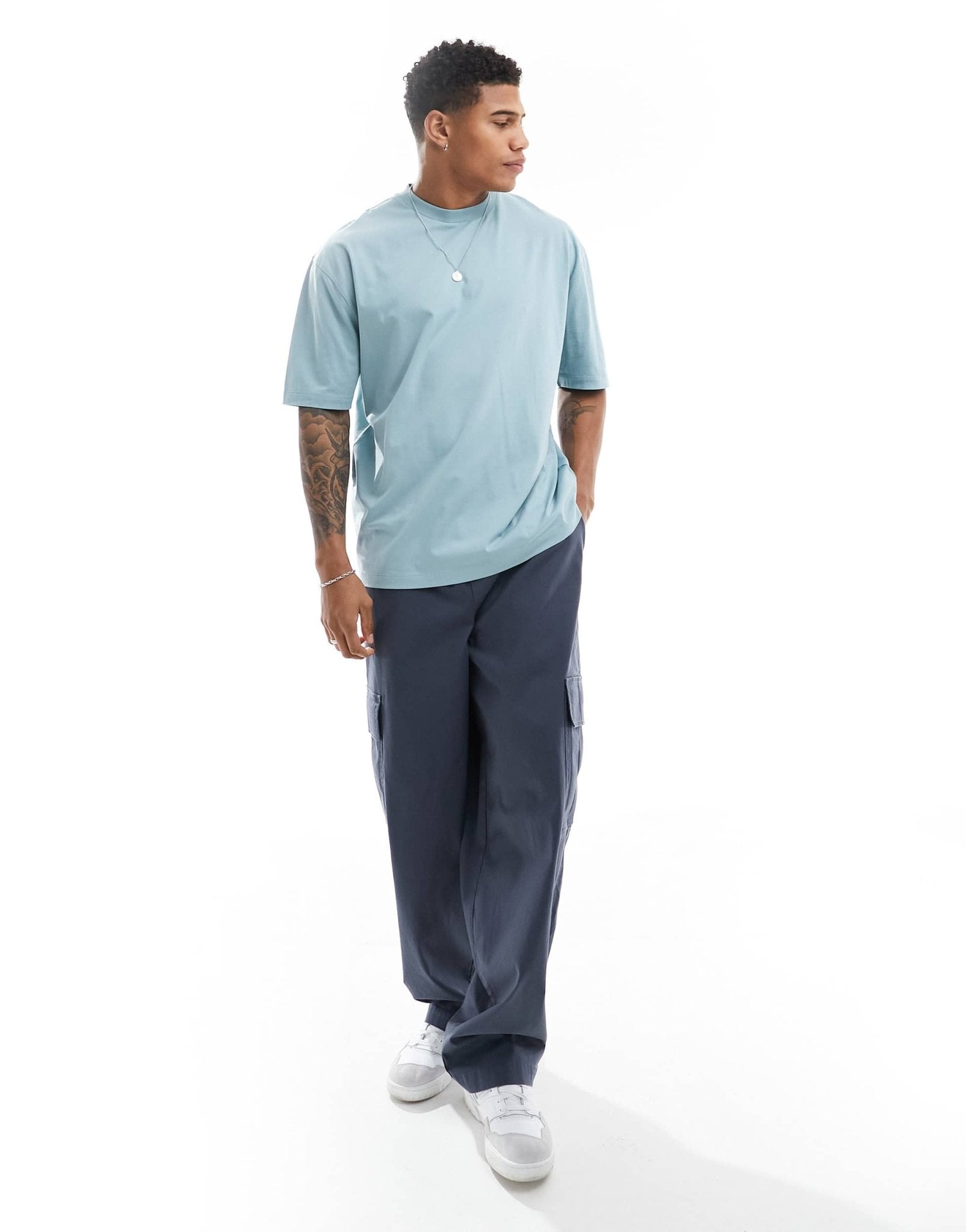 ASOS DESIGN oversized t-shirt in blue with back dumpling print - ASOS Sample Sale EU Store