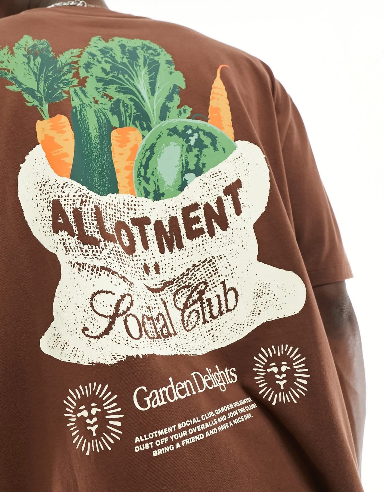 ASOS DESIGN oversized t-shirt in brown with horticultural back print - ASOS Sample Sale EU Store