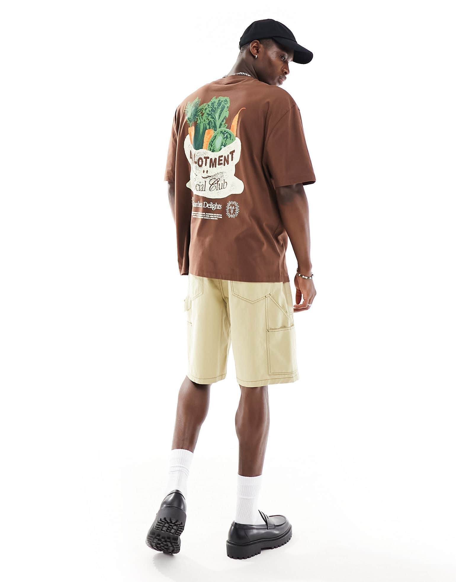 ASOS DESIGN oversized t-shirt in brown with horticultural back print - ASOS Sample Sale EU Store