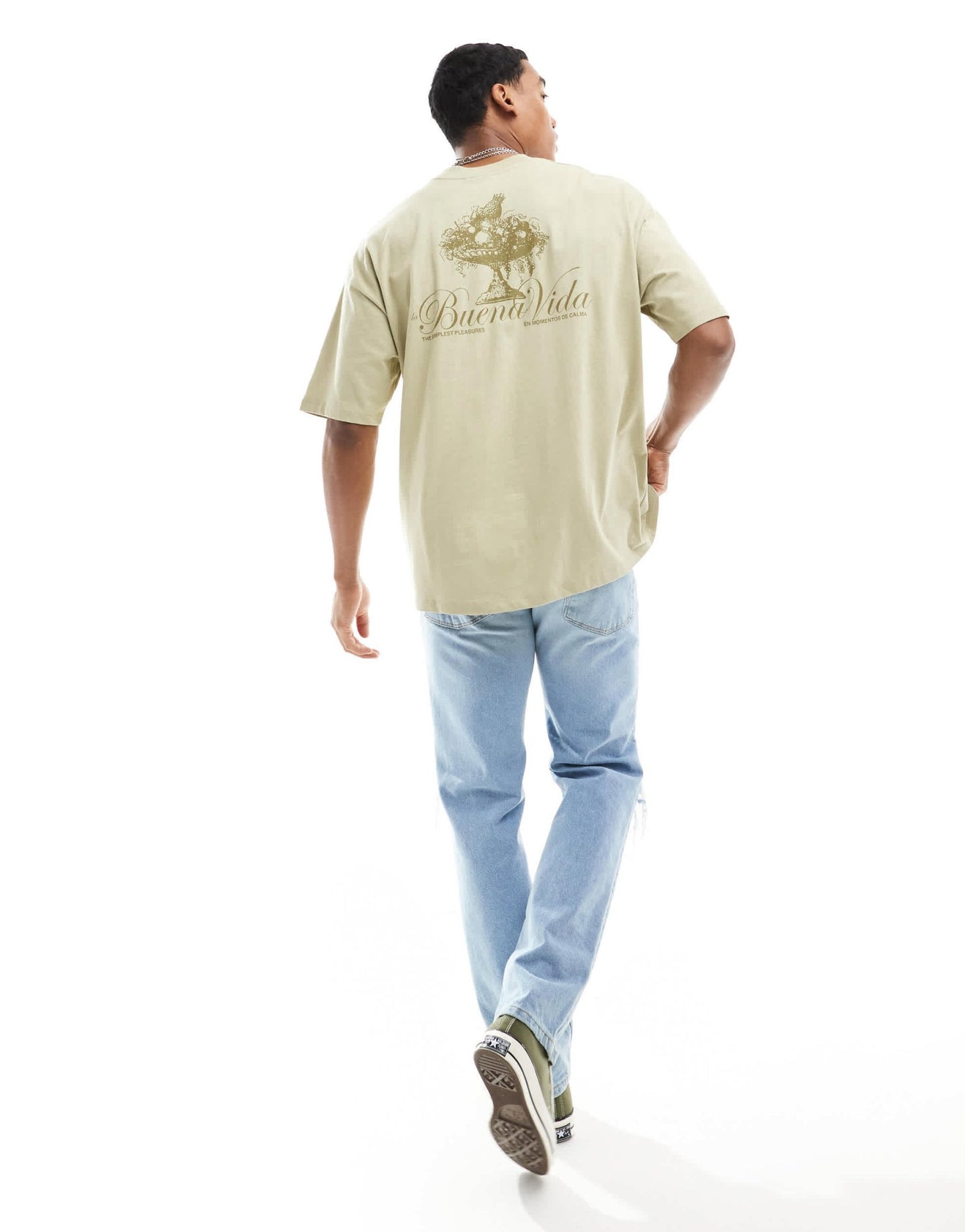 ASOS DESIGN oversized t-shirt in green with fruit bowl back print - ASOS Sample Sale EU Store