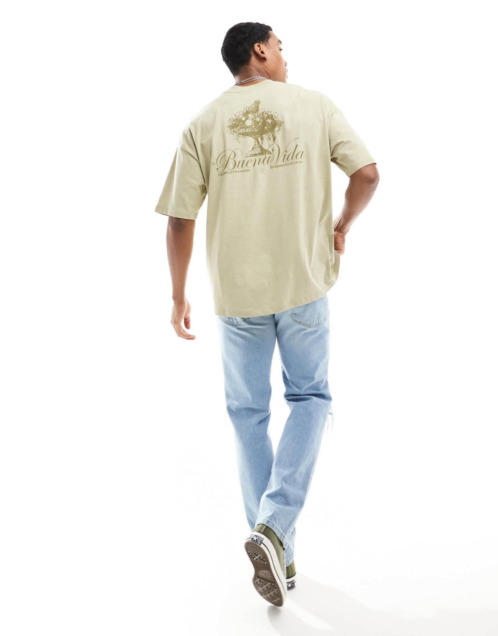 ASOS DESIGN oversized t-shirt in green with fruit bowl back print - ASOS Sample Sale EU Store