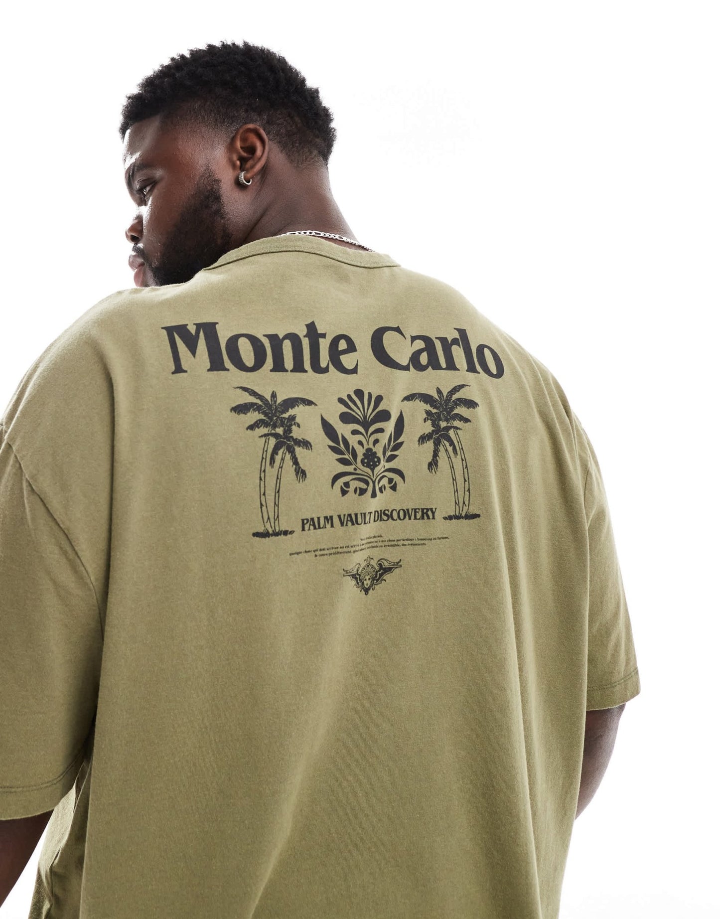 ASOS DESIGN oversized t-shirt in heavyweight 220gsm washed green with Monte Carlo back print - ASOS Sample Sale EU Store