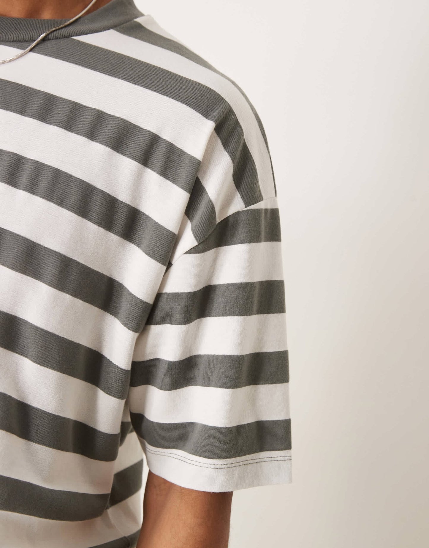 ASOS DESIGN oversized t-shirt in khaki and white stripe - ASOS Sample Sale EU Store