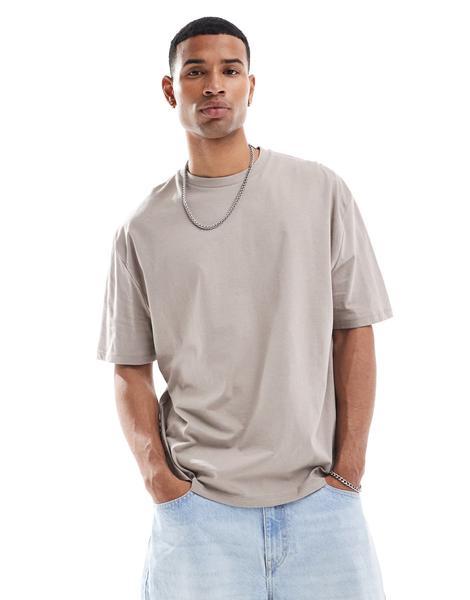 ASOS DESIGN oversized t-shirt in light brown with floral text back print - ASOS Sample Sale EU Store
