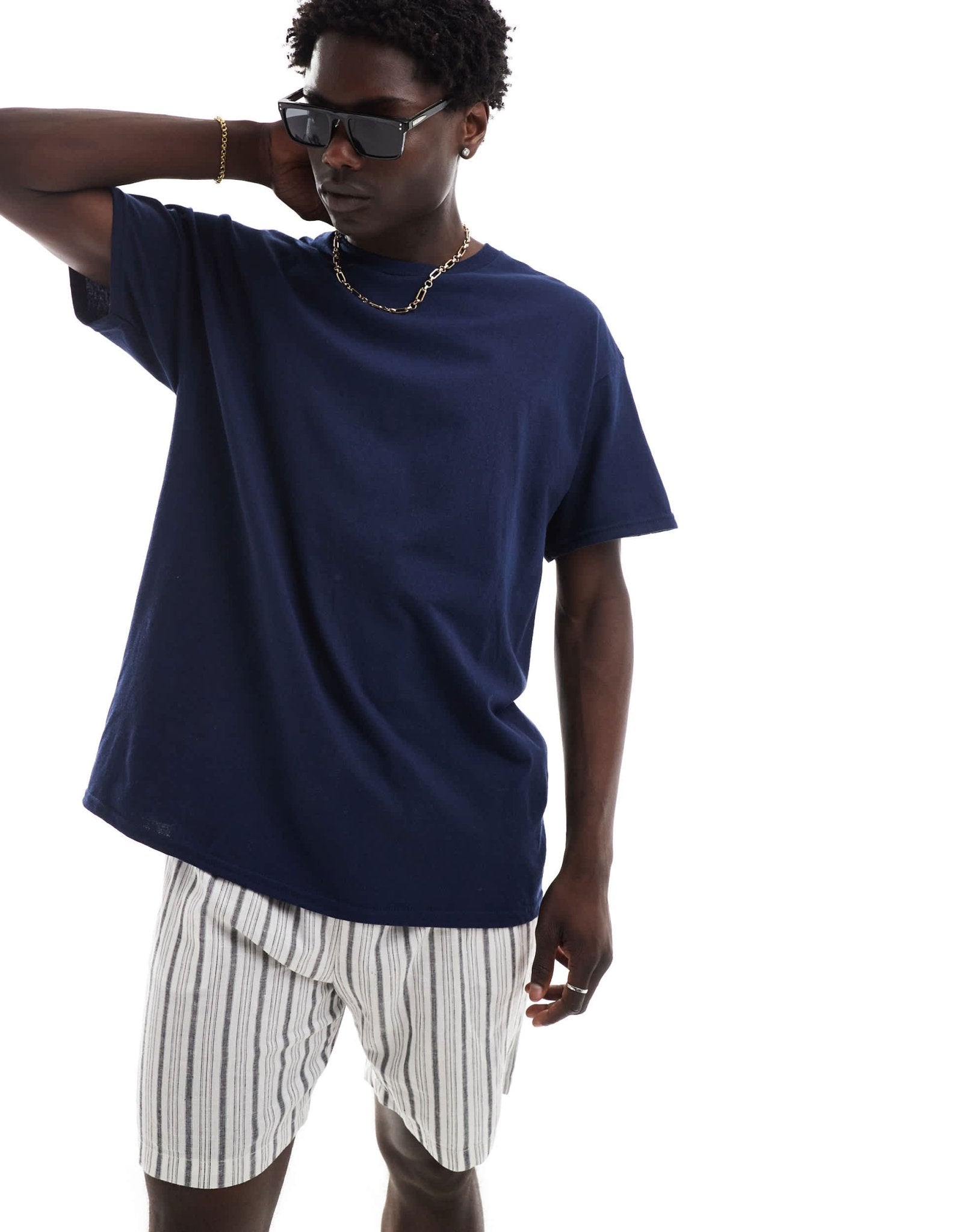 ASOS DESIGN oversized t-shirt in navy with tennis back print - ASOS Sample Sale EU Store