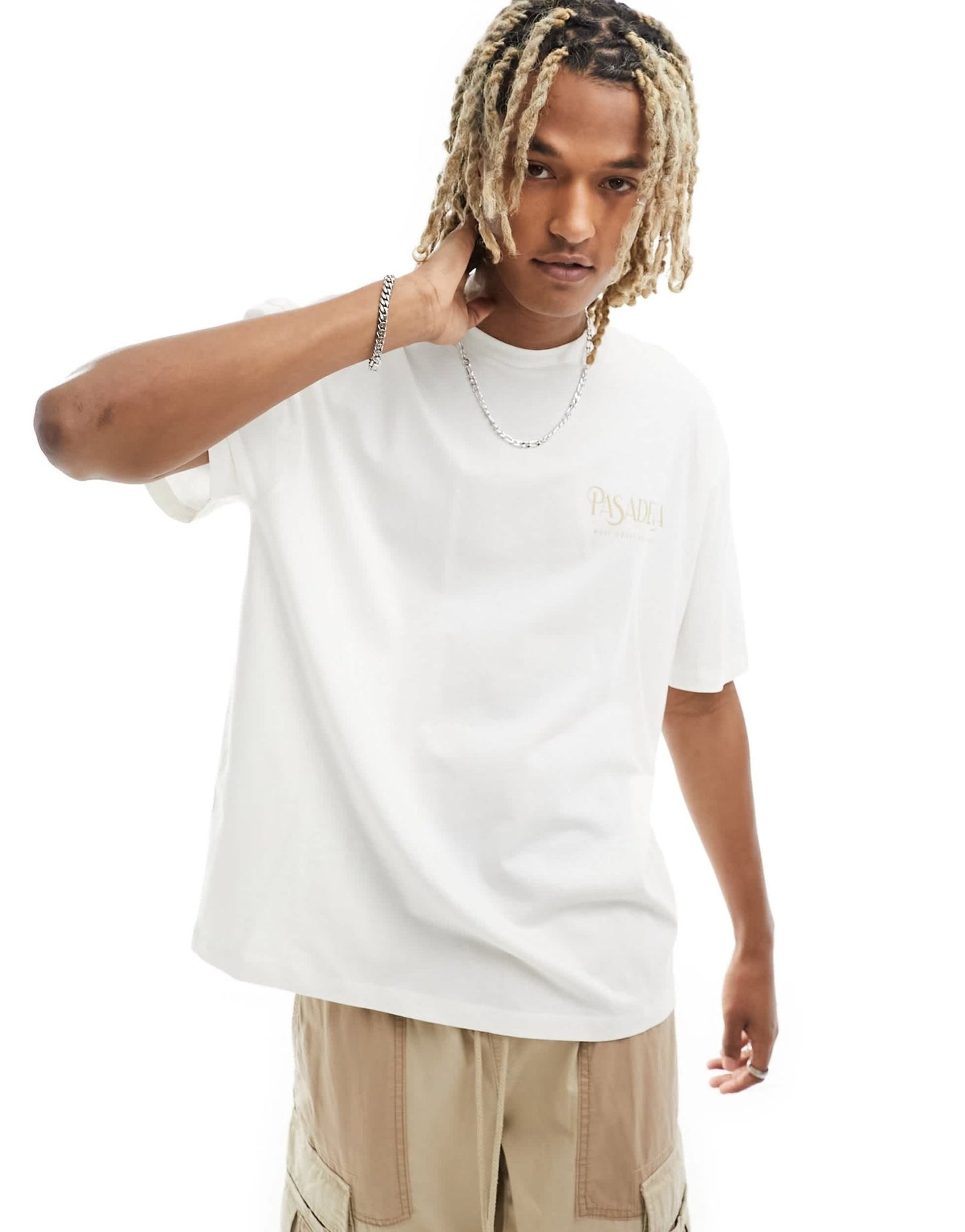 ASOS DESIGN oversized t-shirt in off white with back Pasadena print - ASOS Sample Sale EU Store