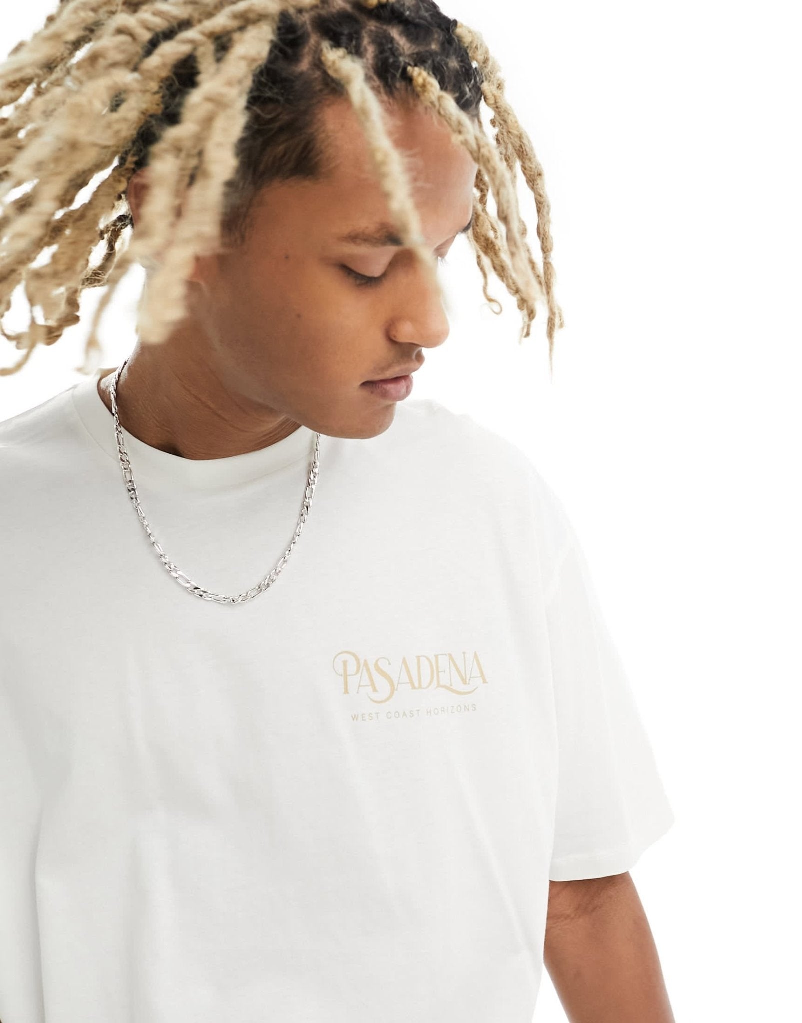 ASOS DESIGN oversized t-shirt in off white with back Pasadena print - ASOS Sample Sale EU Store