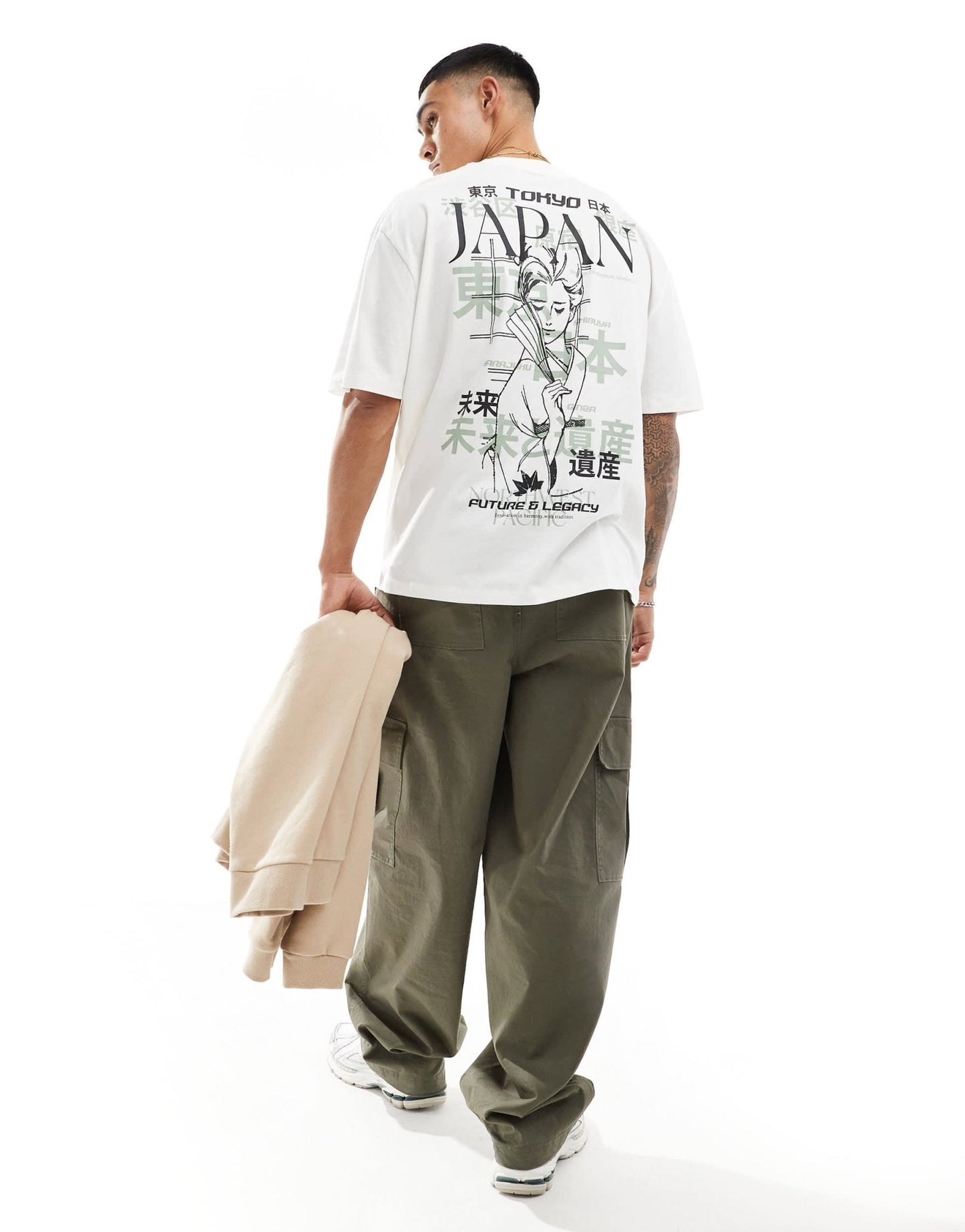 ASOS DESIGN oversized t-shirt in off white with Japan back print - ASOS Sample Sale EU Store