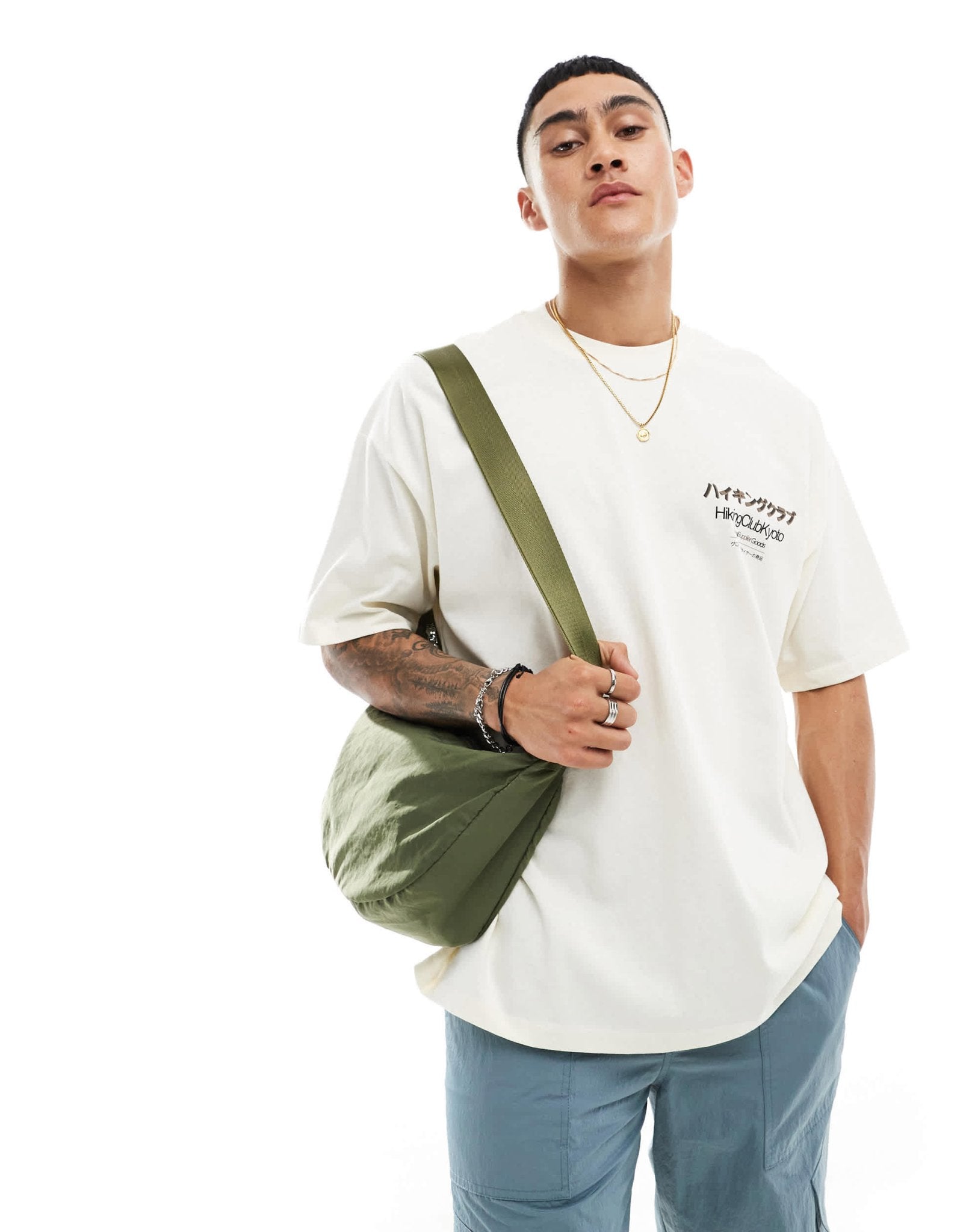 ASOS DESIGN oversized t-shirt in off white with multi text print - ASOS Sample Sale EU Store