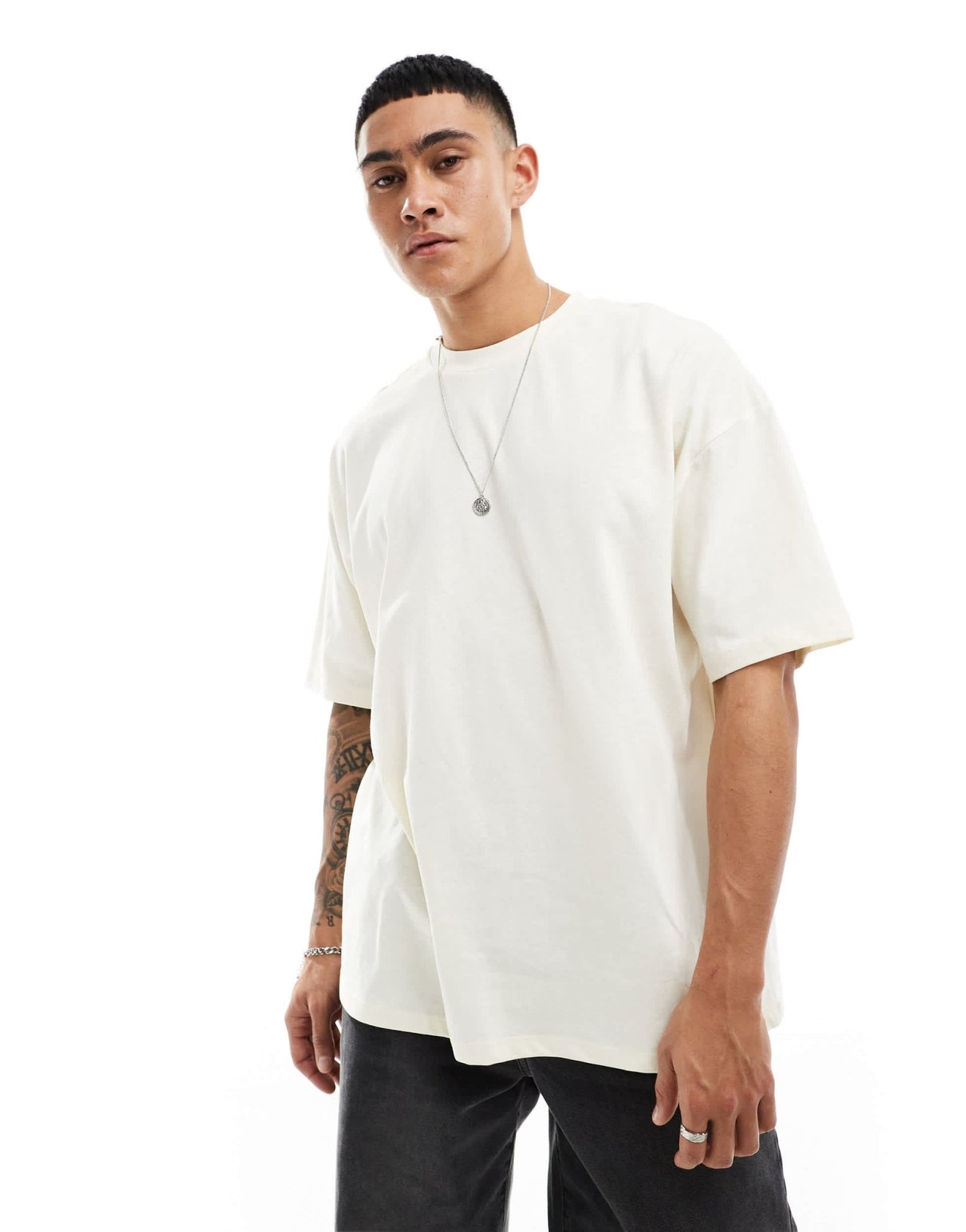 ASOS DESIGN oversized t-shirt in off white with souvenir fish back print - ASOS Sample Sale EU Store