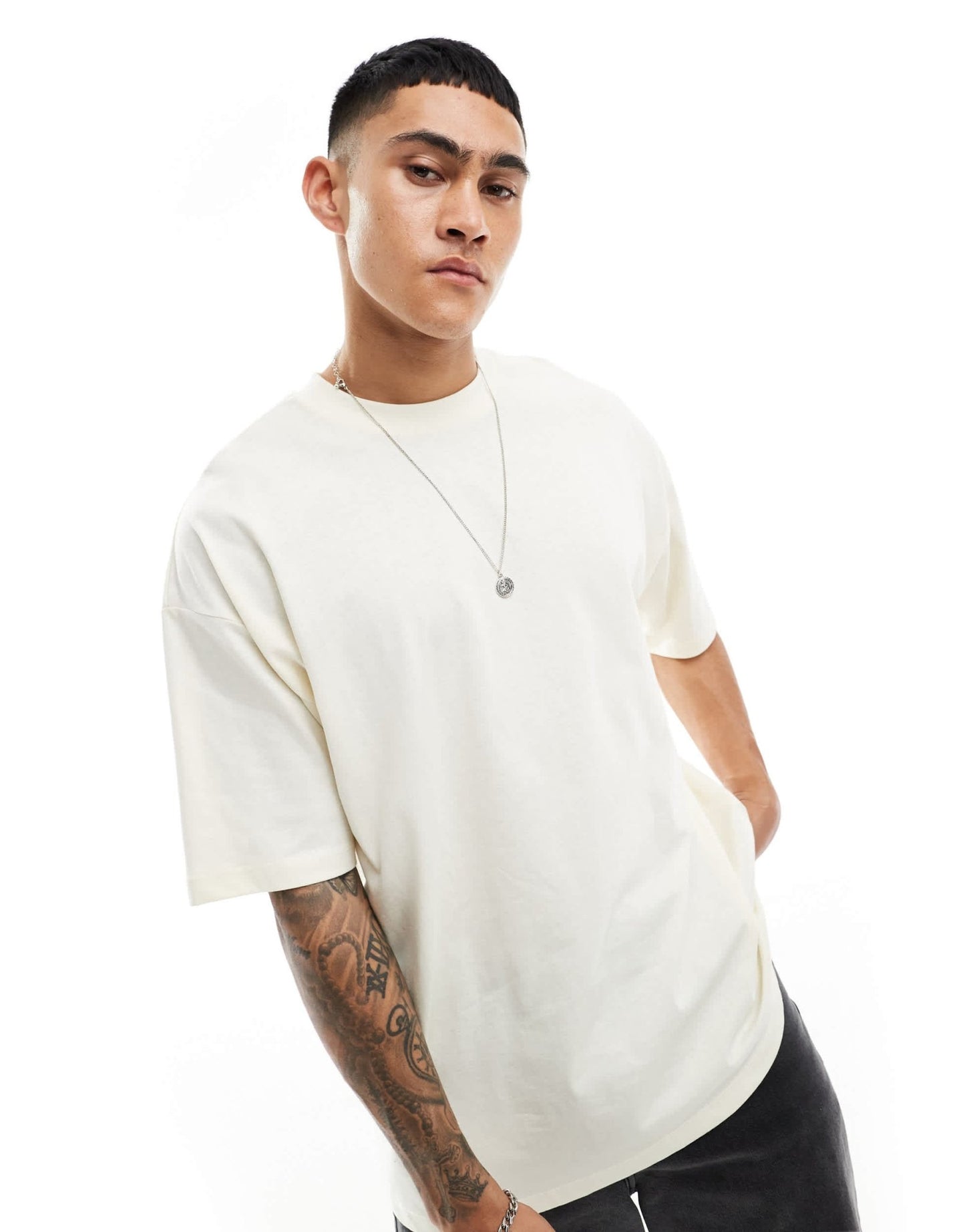 ASOS DESIGN oversized t-shirt in off white with souvenir fish back print - ASOS Sample Sale EU Store