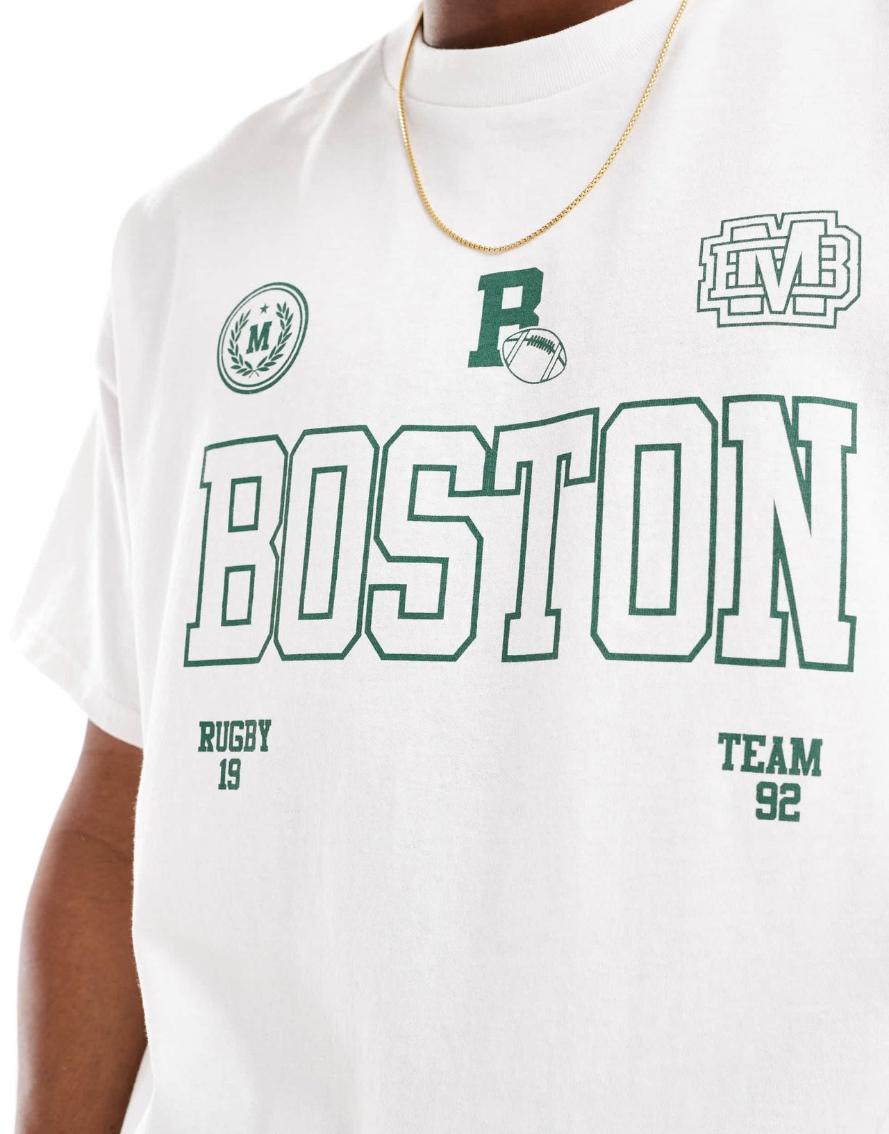 ASOS DESIGN oversized t-shirt in white with Boston front print - ASOS Sample Sale EU Store
