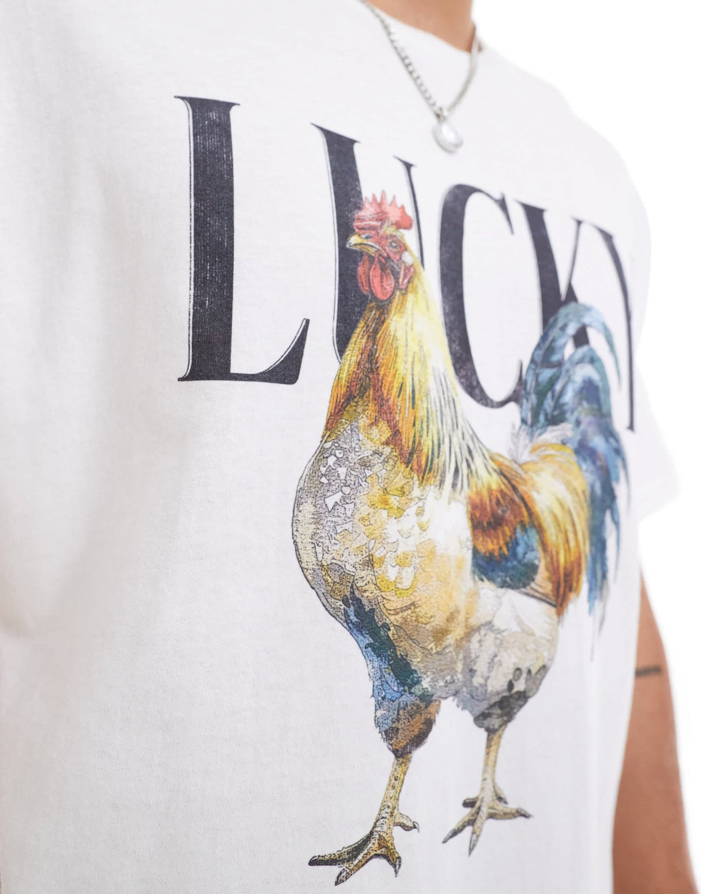 ASOS DESIGN oversized t-shirt in white with chicken print - ASOS Sample Sale EU Store