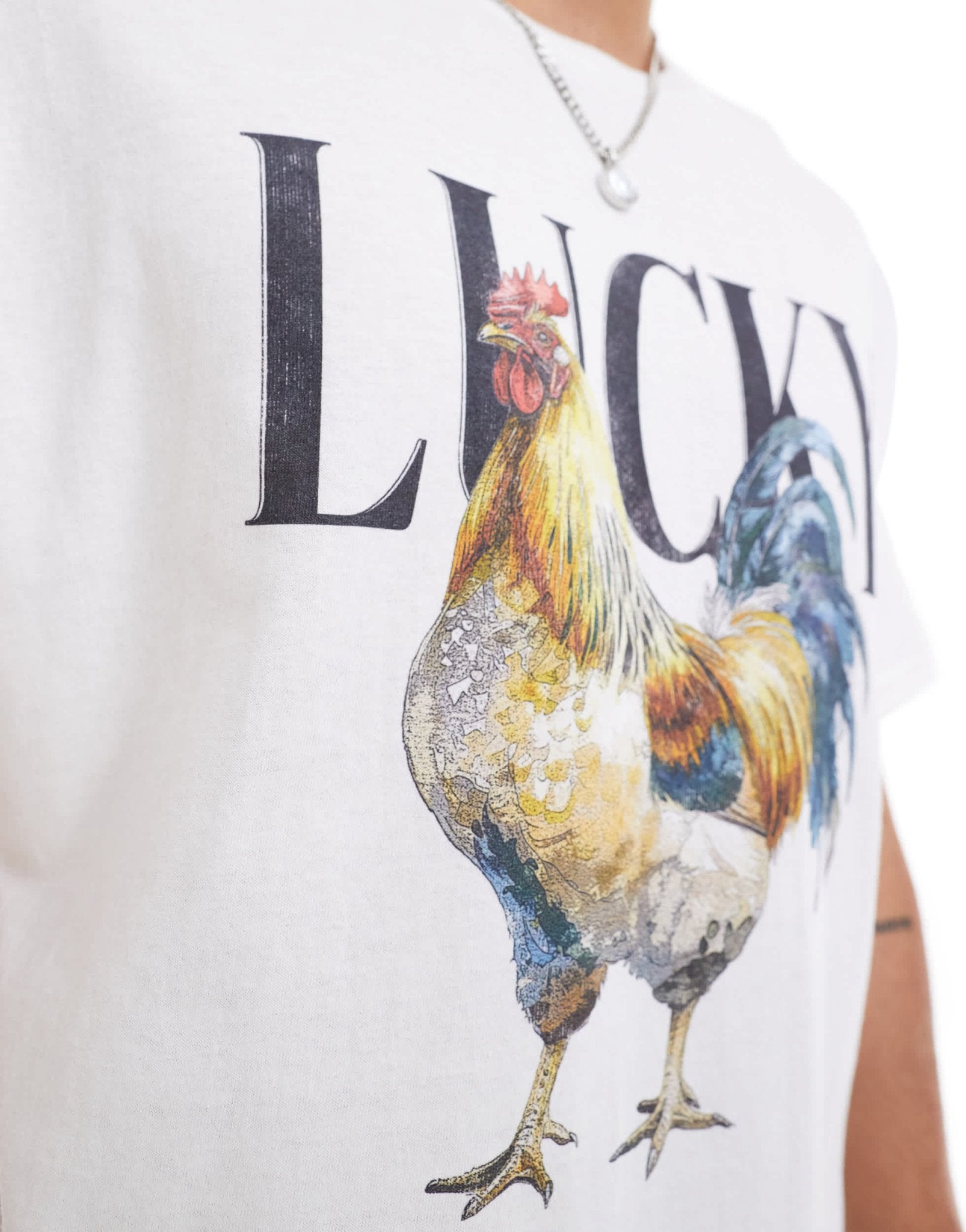ASOS DESIGN oversized t-shirt in white with chicken print - ASOS Sample Sale EU Store