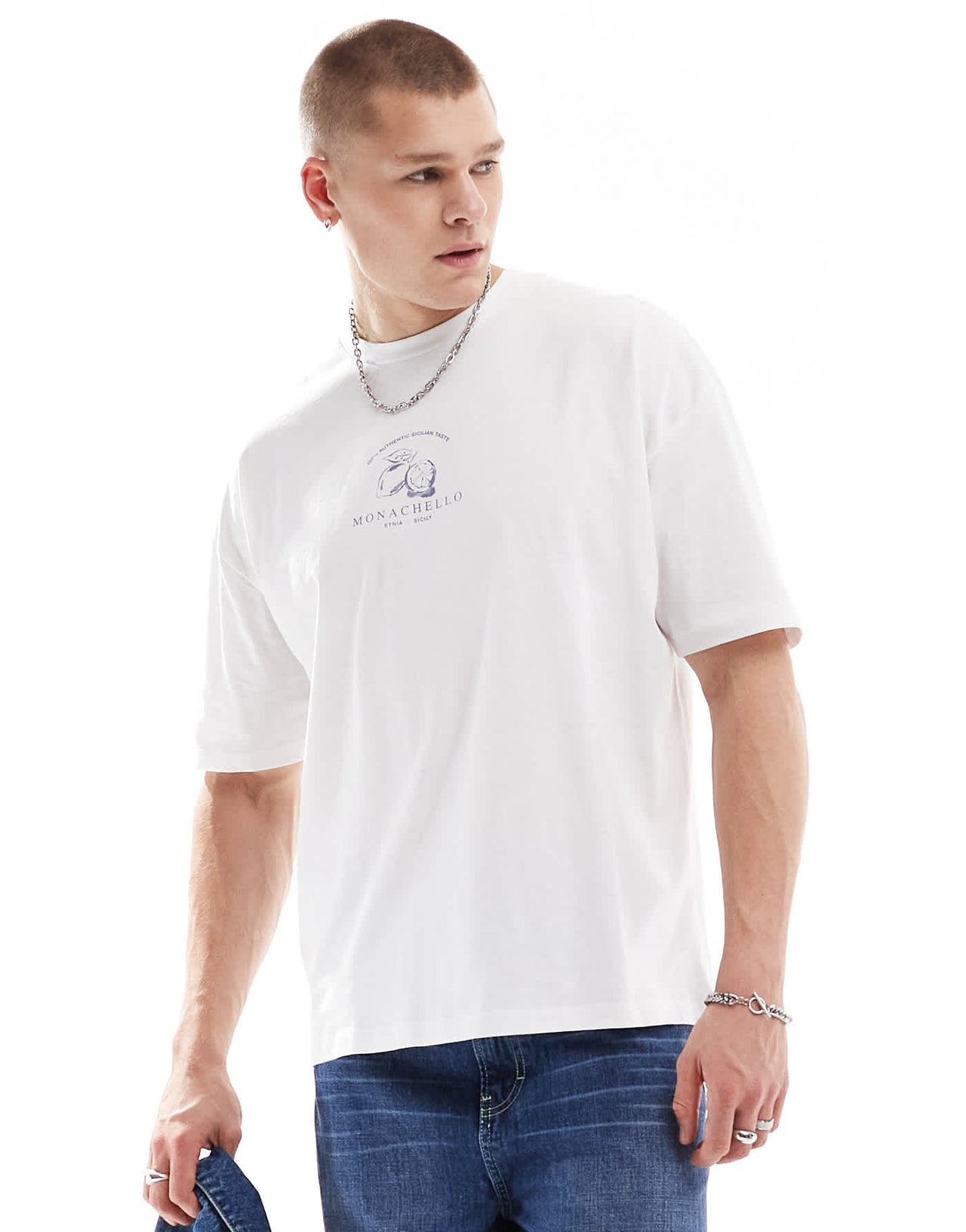 ASOS DESIGN oversized t-shirt in white with fruit chest print - ASOS Sample Sale EU Store