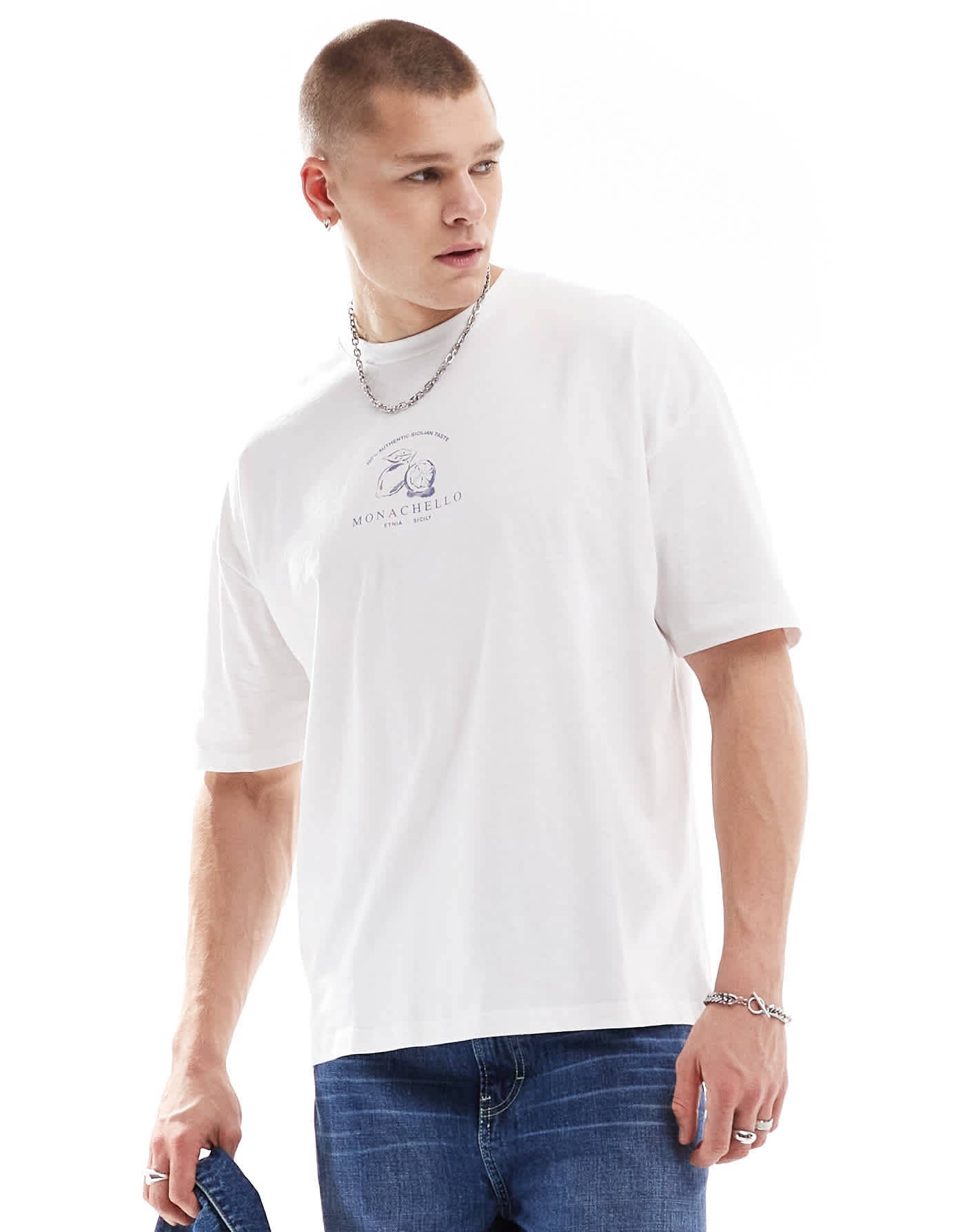 ASOS DESIGN oversized t-shirt in white with fruit chest print - ASOS Sample Sale EU Store