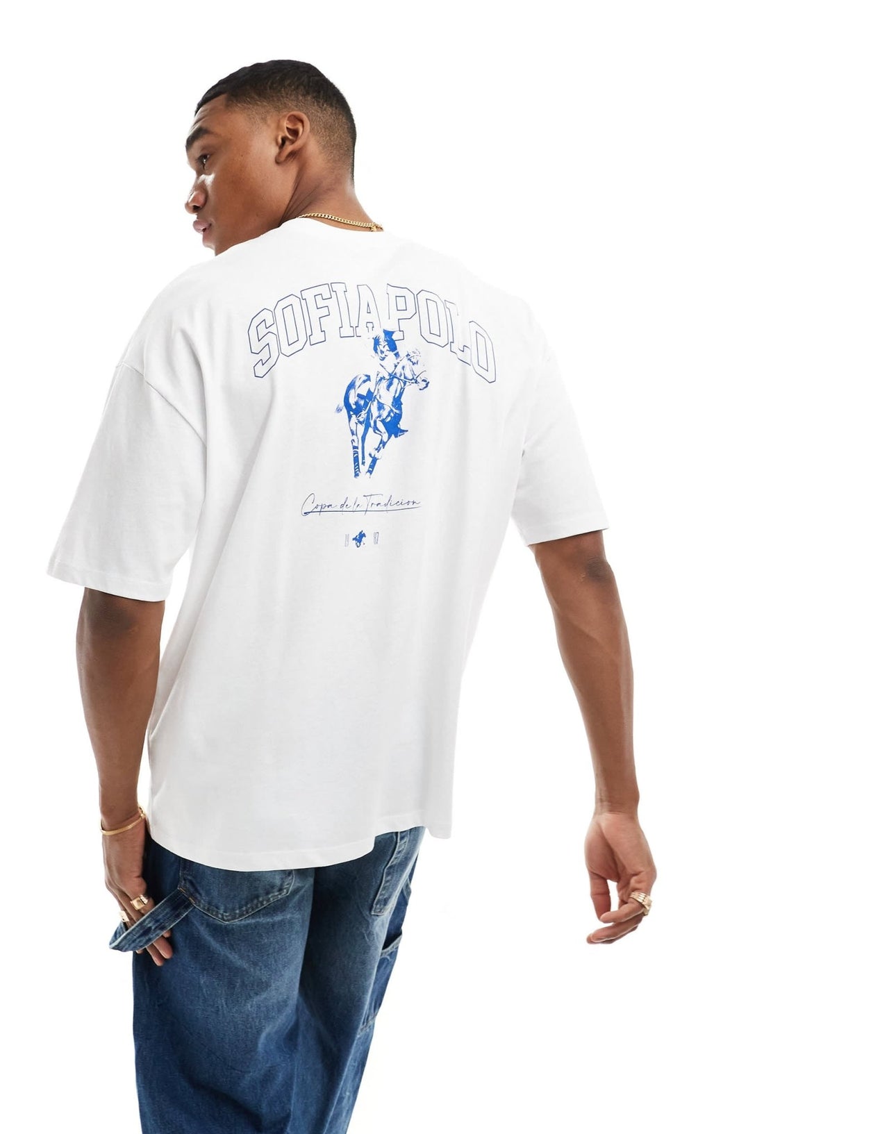 ASOS DESIGN oversized t-shirt in white with scenic polo back print - ASOS Sample Sale EU Store
