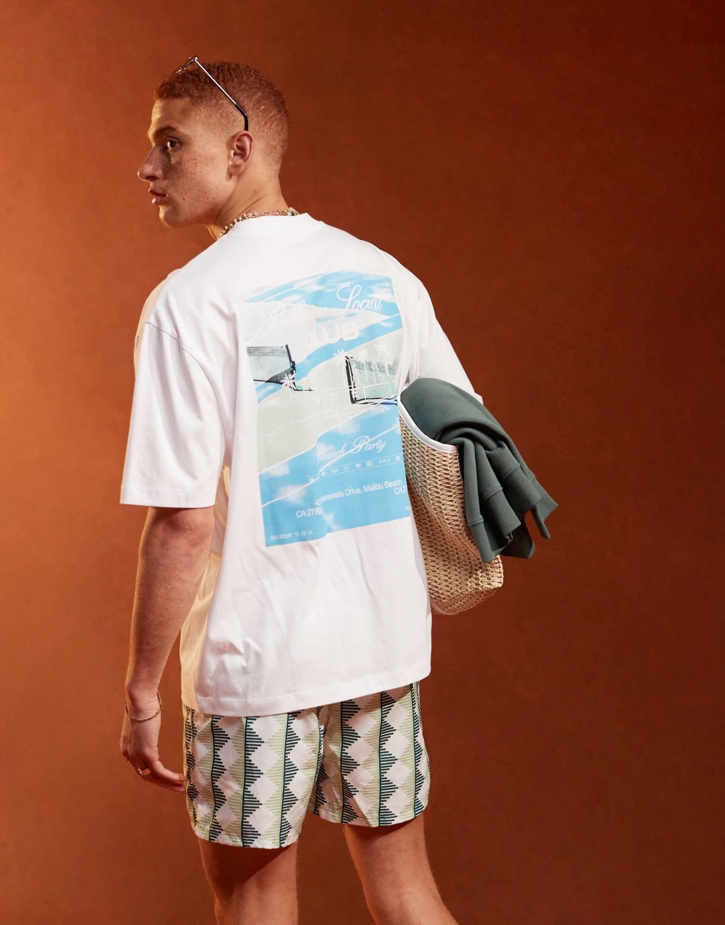 ASOS DESIGN oversized t-shirt in white with tennis back print - ASOS Sample Sale EU Store