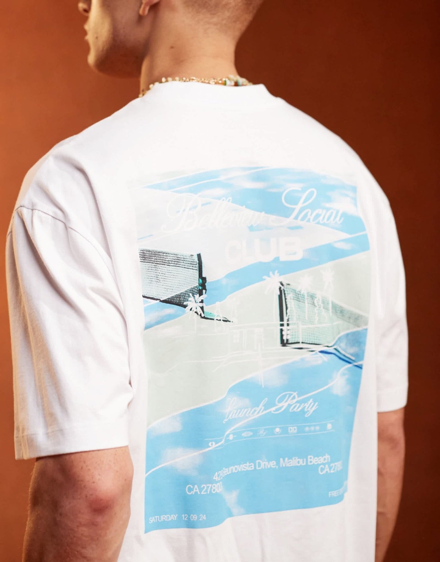 ASOS DESIGN oversized t-shirt in white with tennis back print - ASOS Sample Sale EU Store