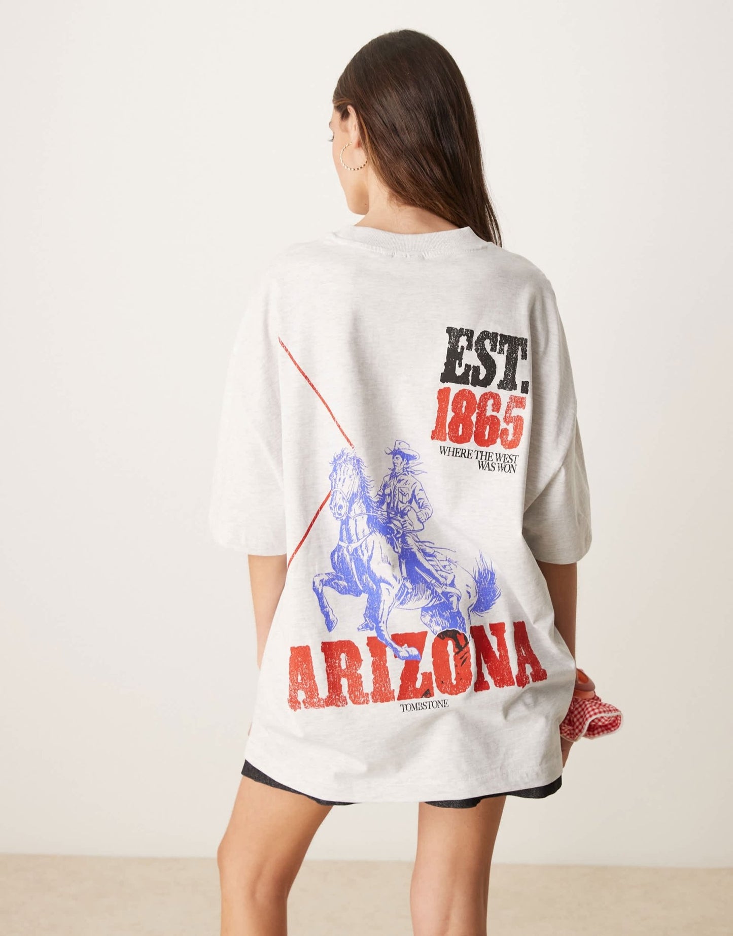 ASOS DESIGN oversized t-shirt with arizona rodeo graphic in ice marl - ASOS Sample Sale EU Store