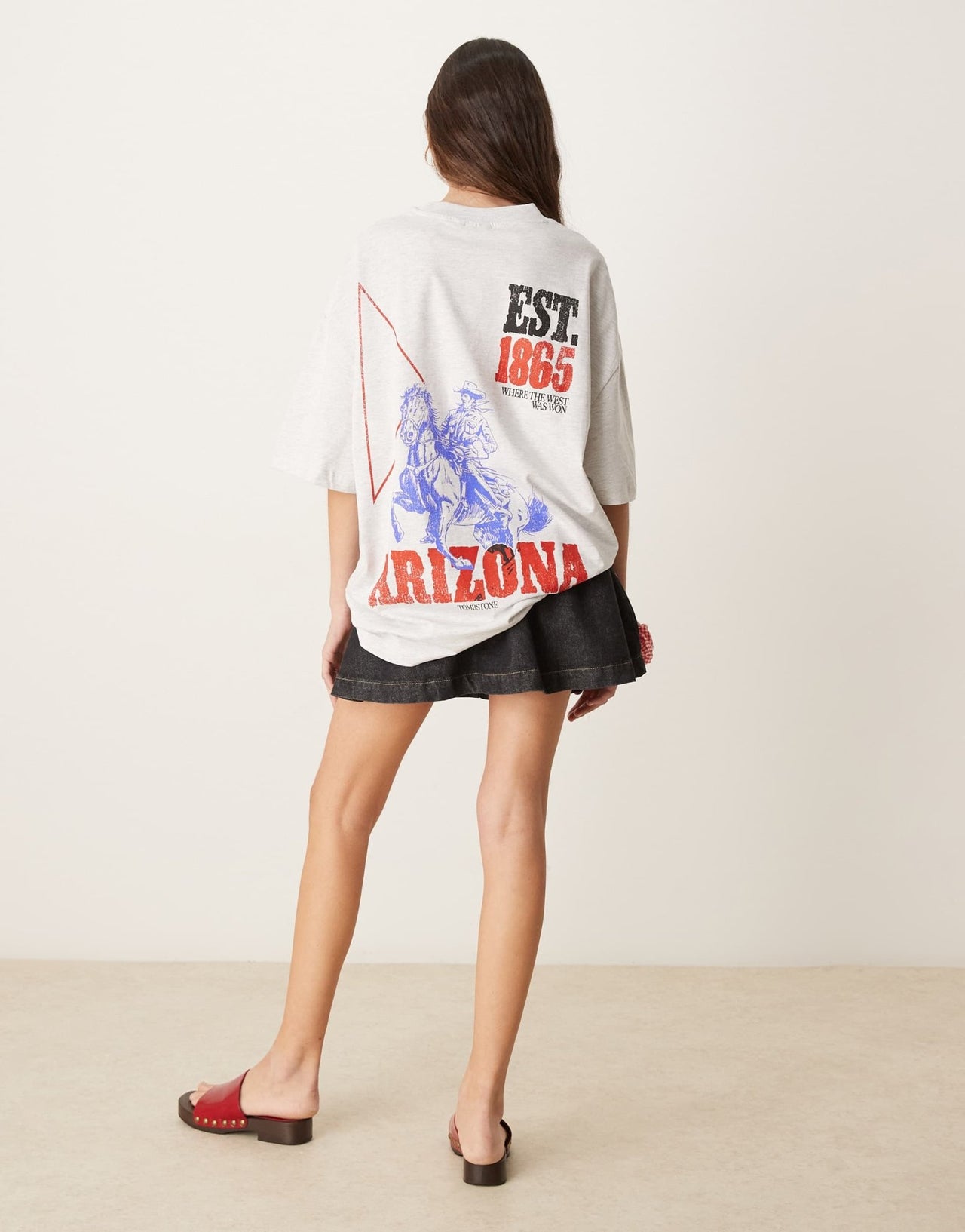 ASOS DESIGN oversized t-shirt with arizona rodeo graphic in ice marl - ASOS Sample Sale EU Store