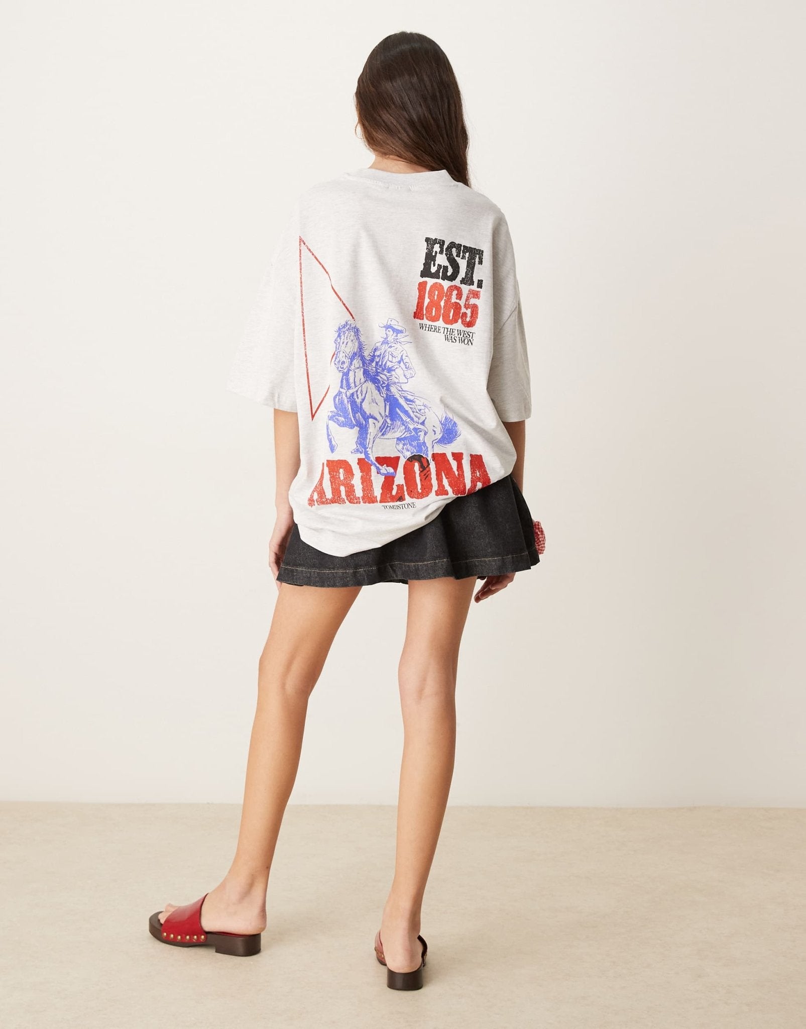 ASOS DESIGN oversized t-shirt with arizona rodeo graphic in ice marl - ASOS Sample Sale EU Store