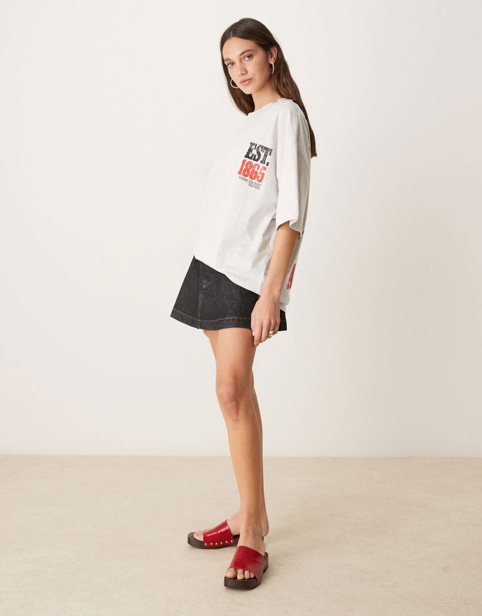 ASOS DESIGN oversized t-shirt with arizona rodeo graphic in ice marl - ASOS Sample Sale EU Store