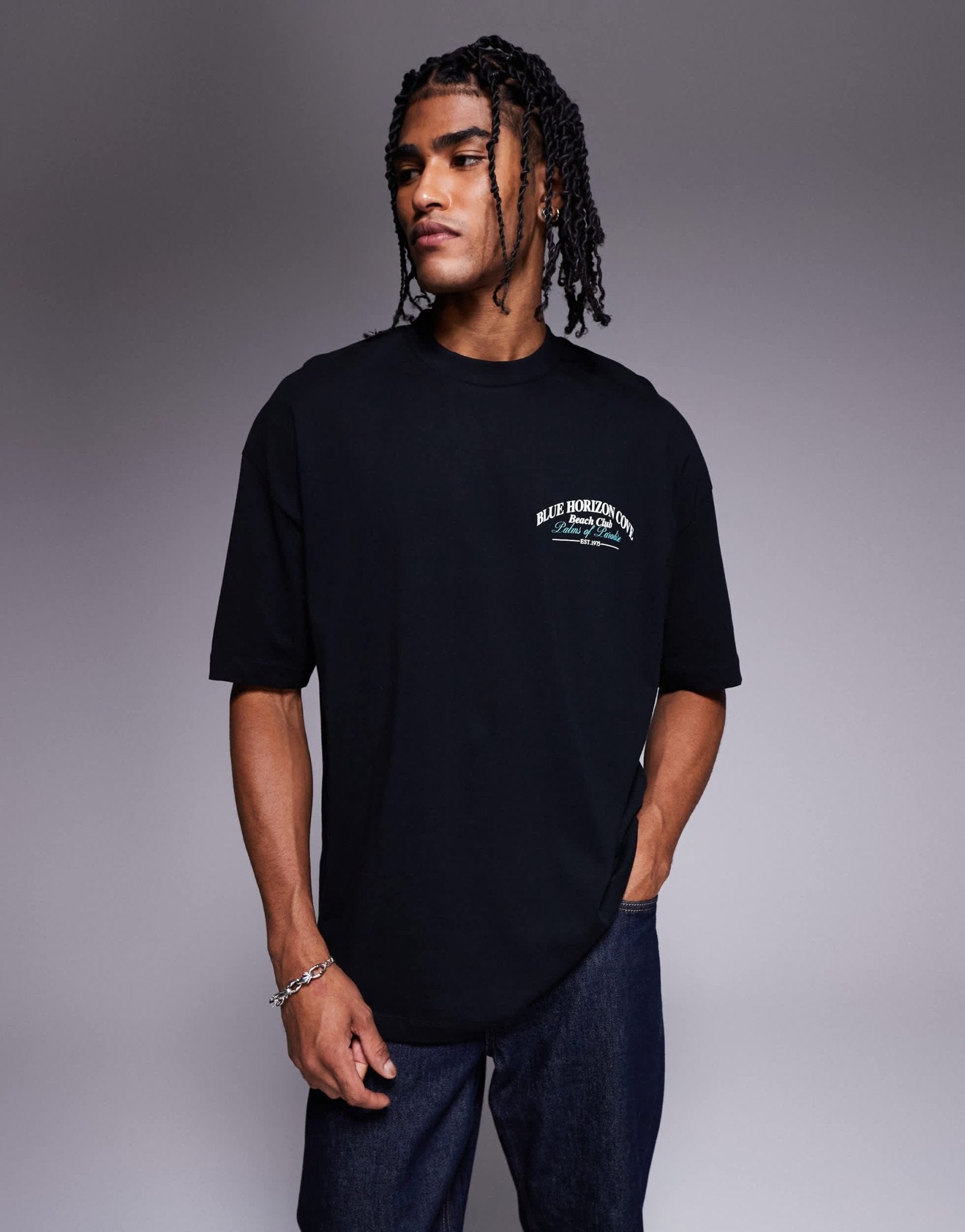 ASOS DESIGN oversized t-shirt with back print in black - ASOS Sample Sale EU Store