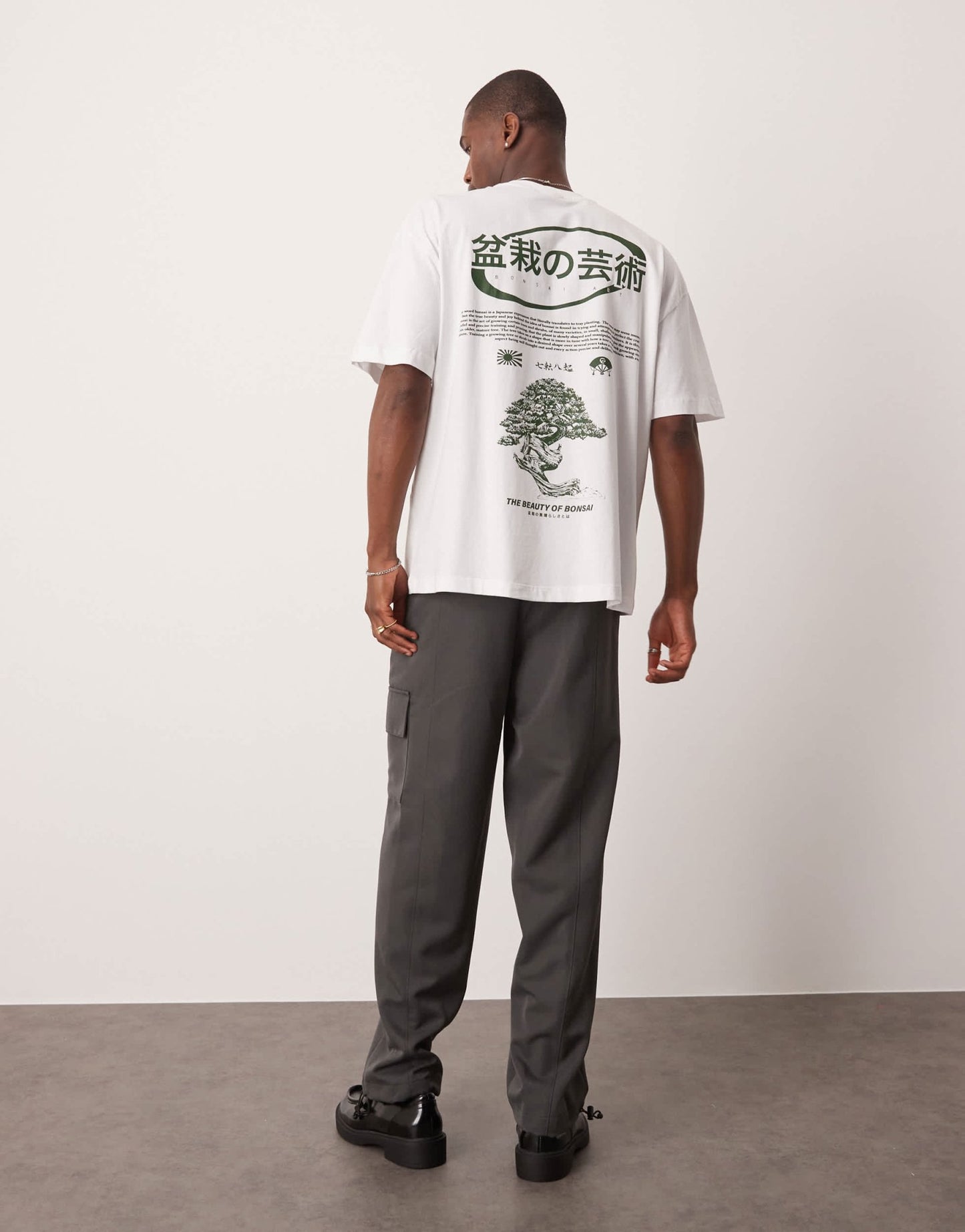 ASOS DESIGN oversized t-shirt with bonsai graphic in white - ASOS Sample Sale EU Store
