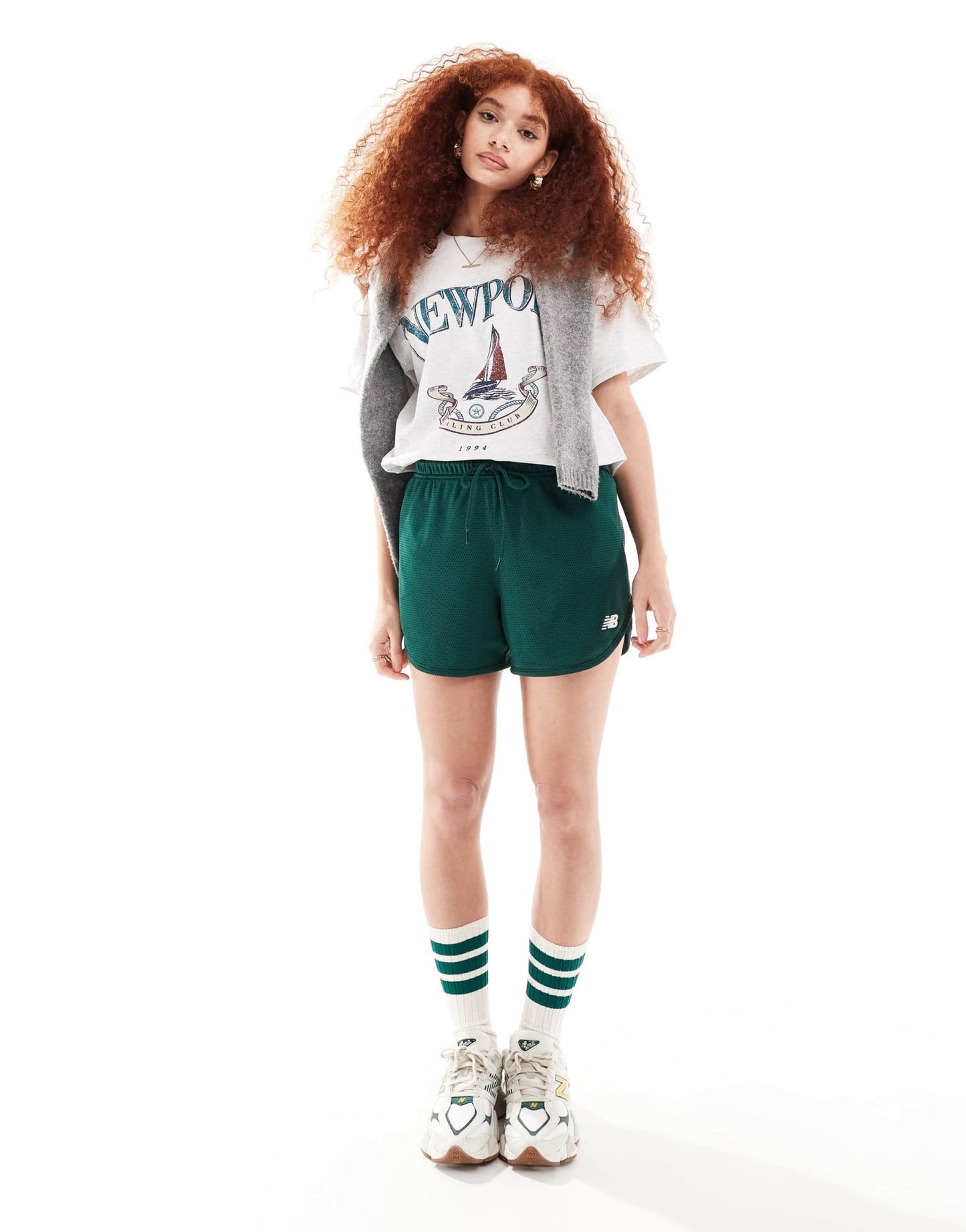ASOS DESIGN oversized t-shirt with newport yacht graphic in ice marl - ASOS Sample Sale EU Store
