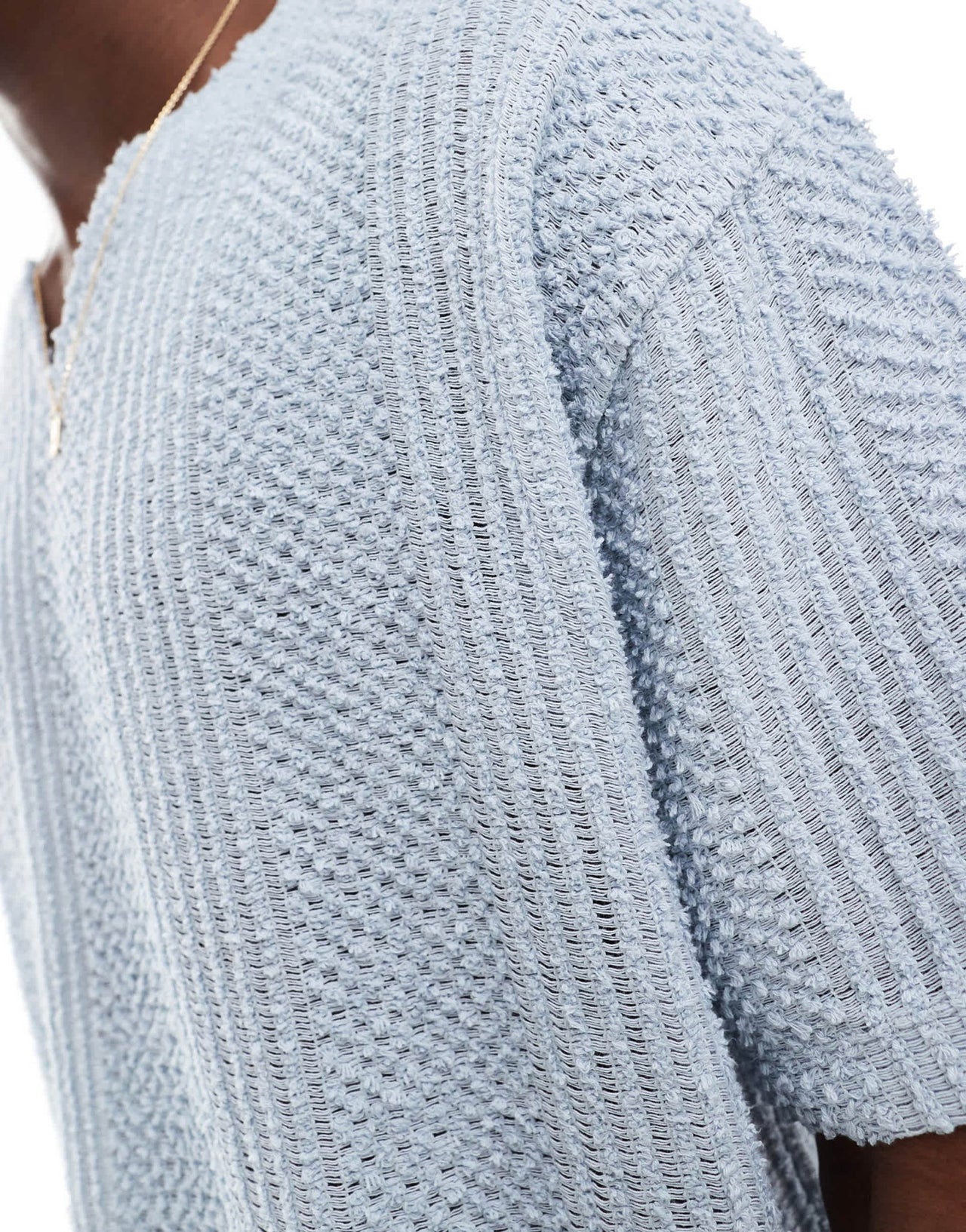 ASOS DESIGN oversized t-shirt with notch neck in light blue texture - ASOS Sample Sale EU Store