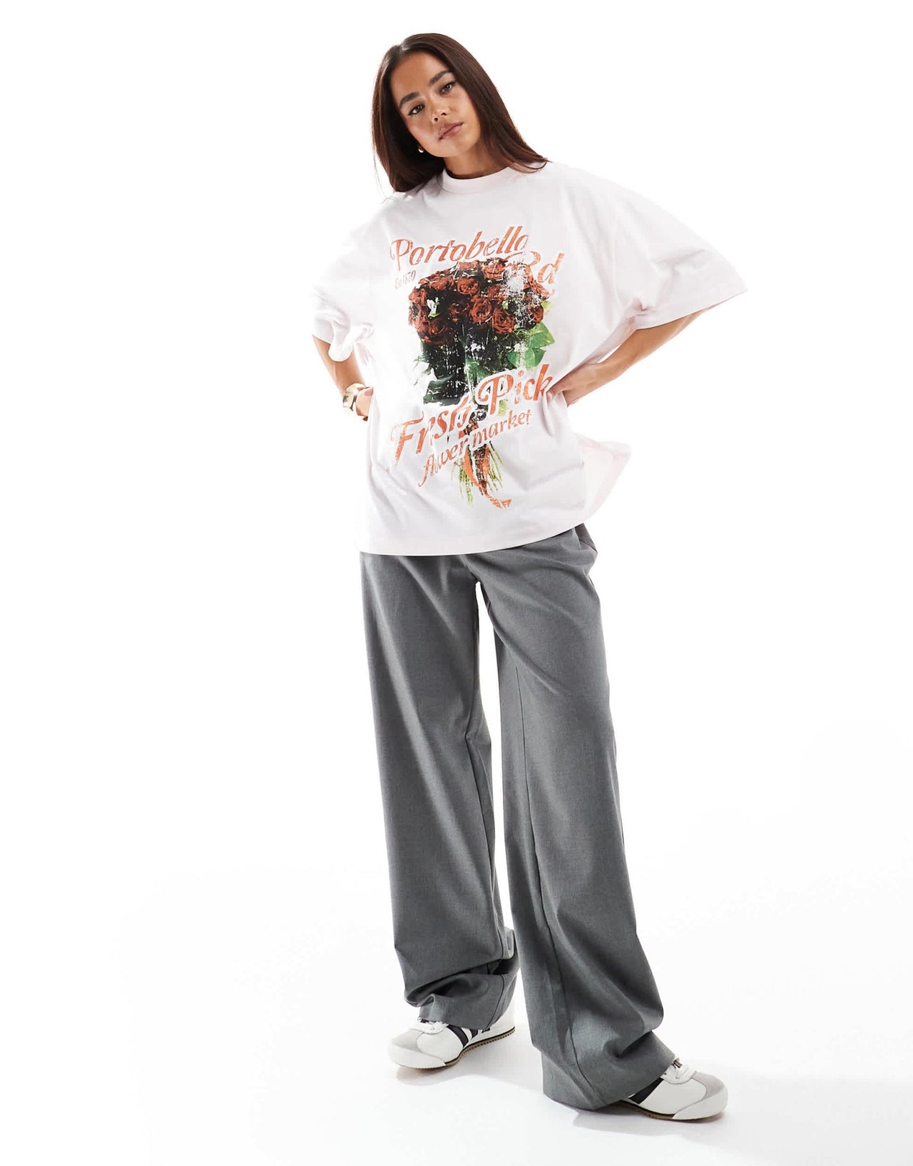 ASOS DESIGN oversized t-shirt with portobello flower graphic in pink - ASOS Sample Sale EU Store