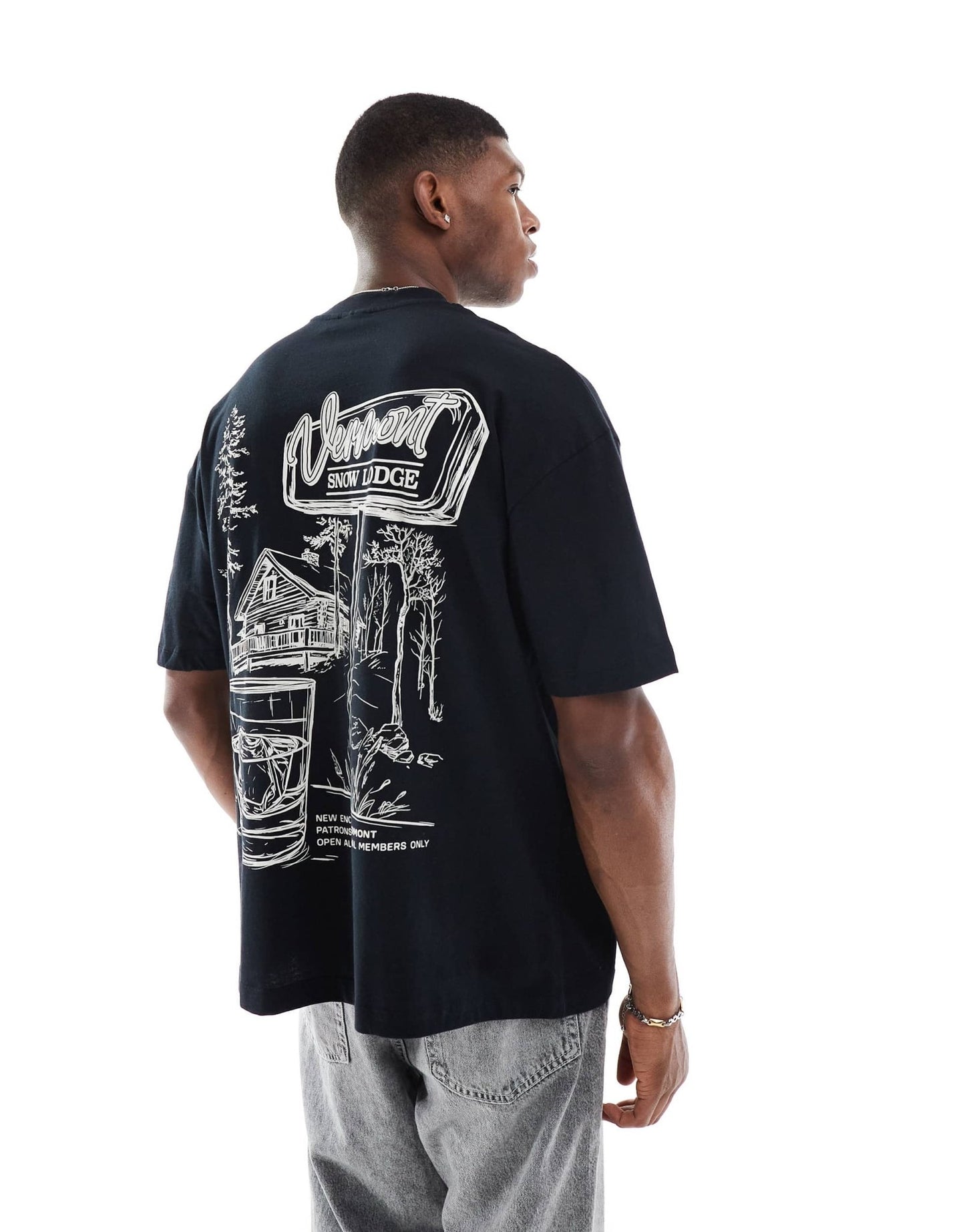 ASOS DESIGN oversized t-shirt with scenic graphic in black - ASOS Sample Sale EU Store