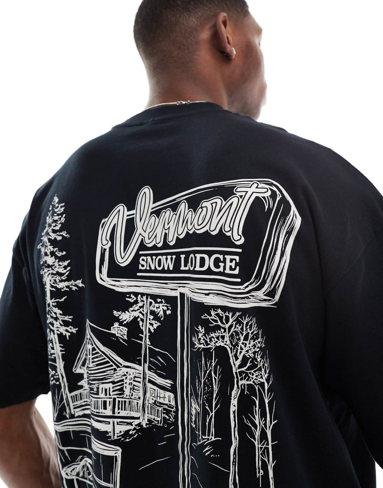 ASOS DESIGN oversized t-shirt with scenic graphic in black - ASOS Sample Sale EU Store