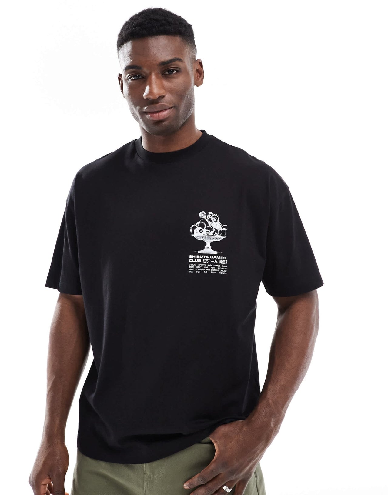 ASOS DESIGN oversized t-shirt with Shibuya graphic in black - ASOS Sample Sale EU Store